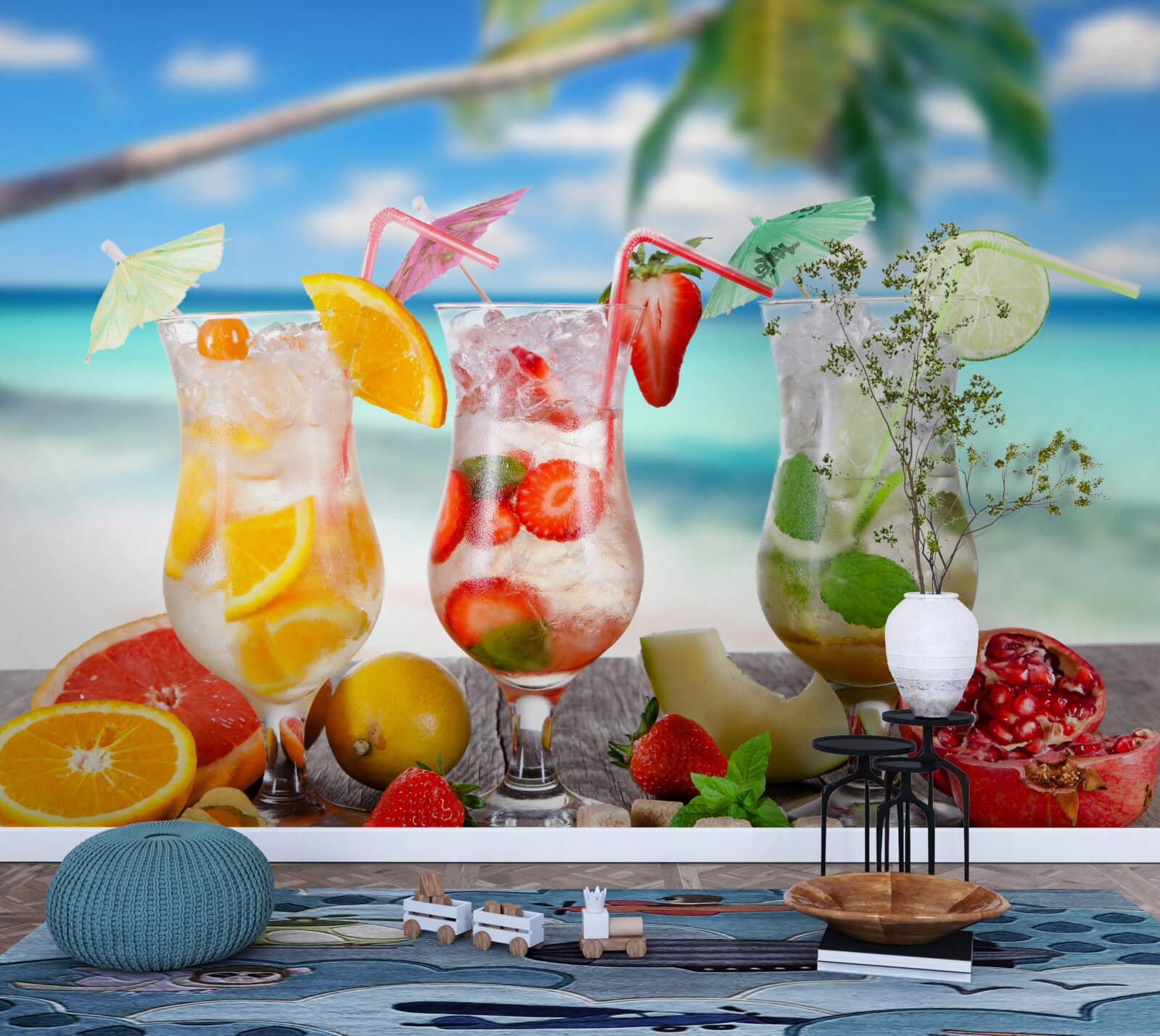 Papier peint boissons à base de fruits exotiques