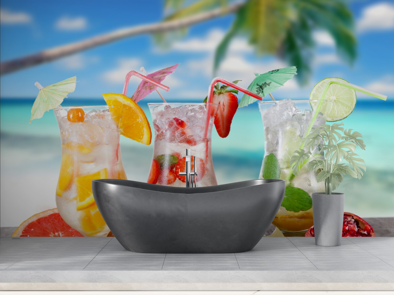 Papier peint boissons à base de fruits exotiques