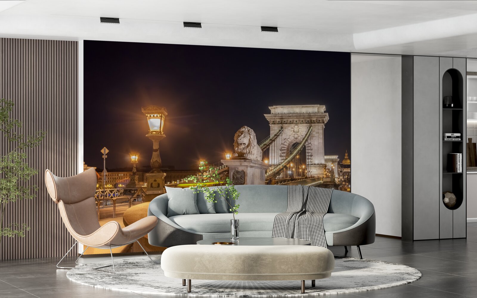 Papier peint talus inhabité et pont détruit