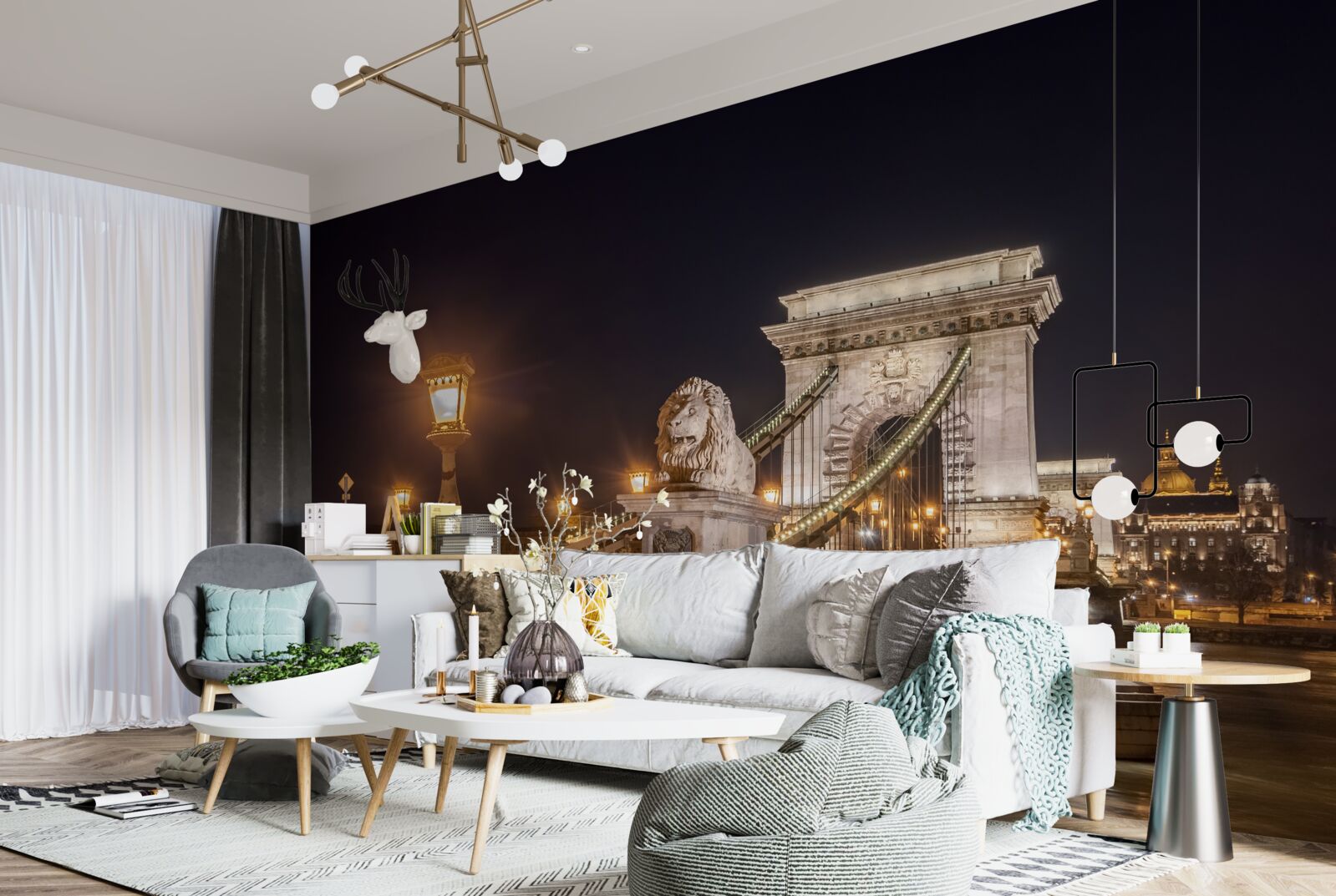 Papier peint talus inhabité et pont détruit