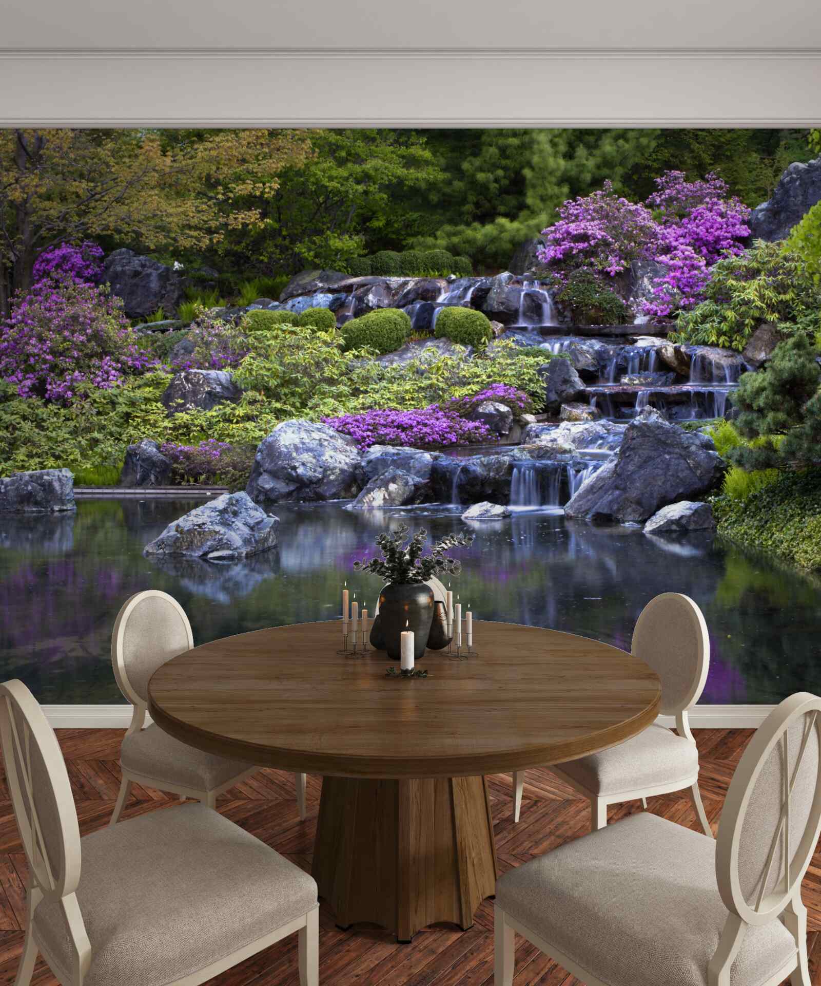 Papier peint l'écoulement calme d'une cascade en escalier