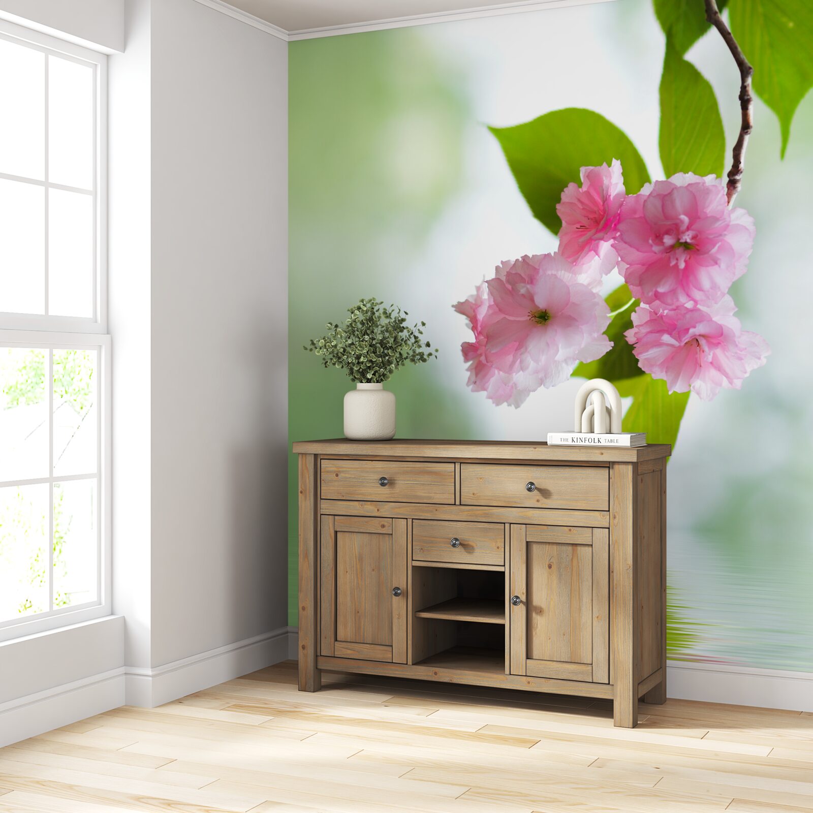 Papier peint sakura fleurit sur les branches près de l'eau