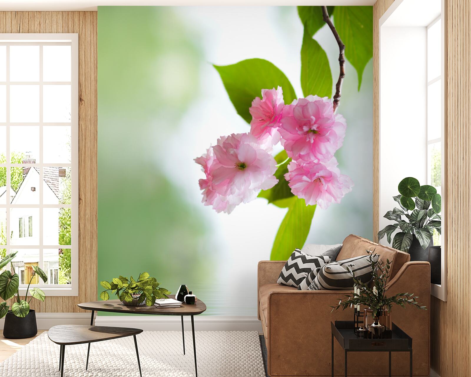 Papier peint sakura fleurit sur les branches près de l'eau