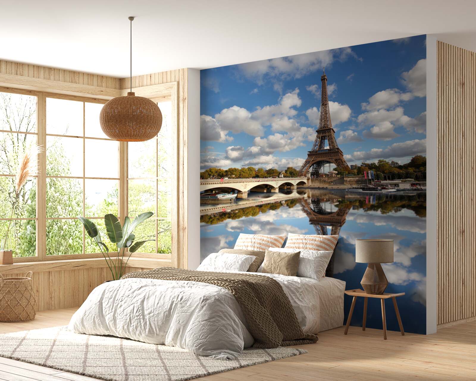 Papier peint reflet de paris dans le miroir