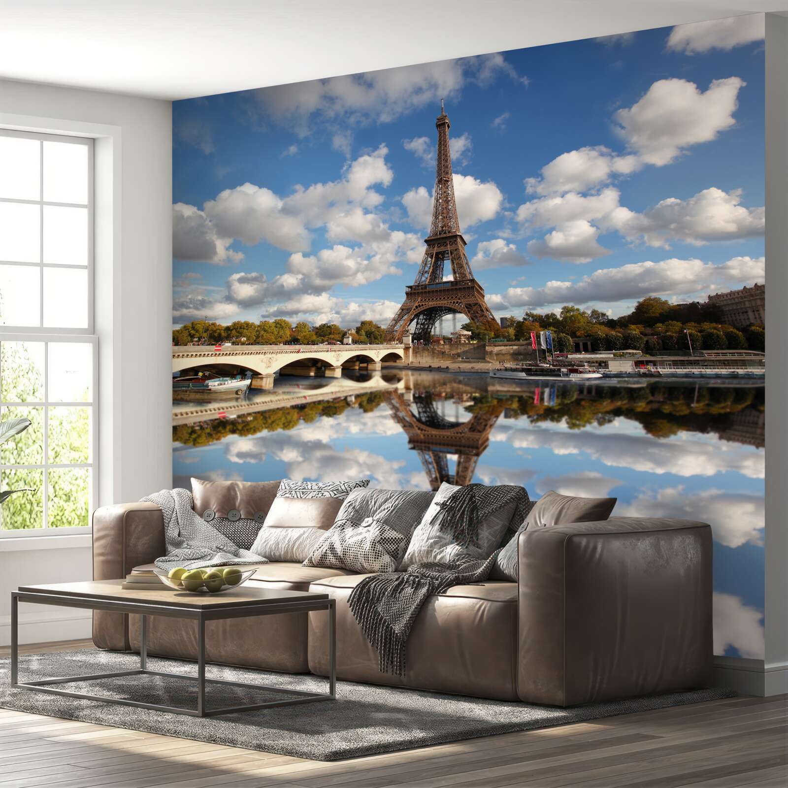 Papier peint reflet de paris dans le miroir