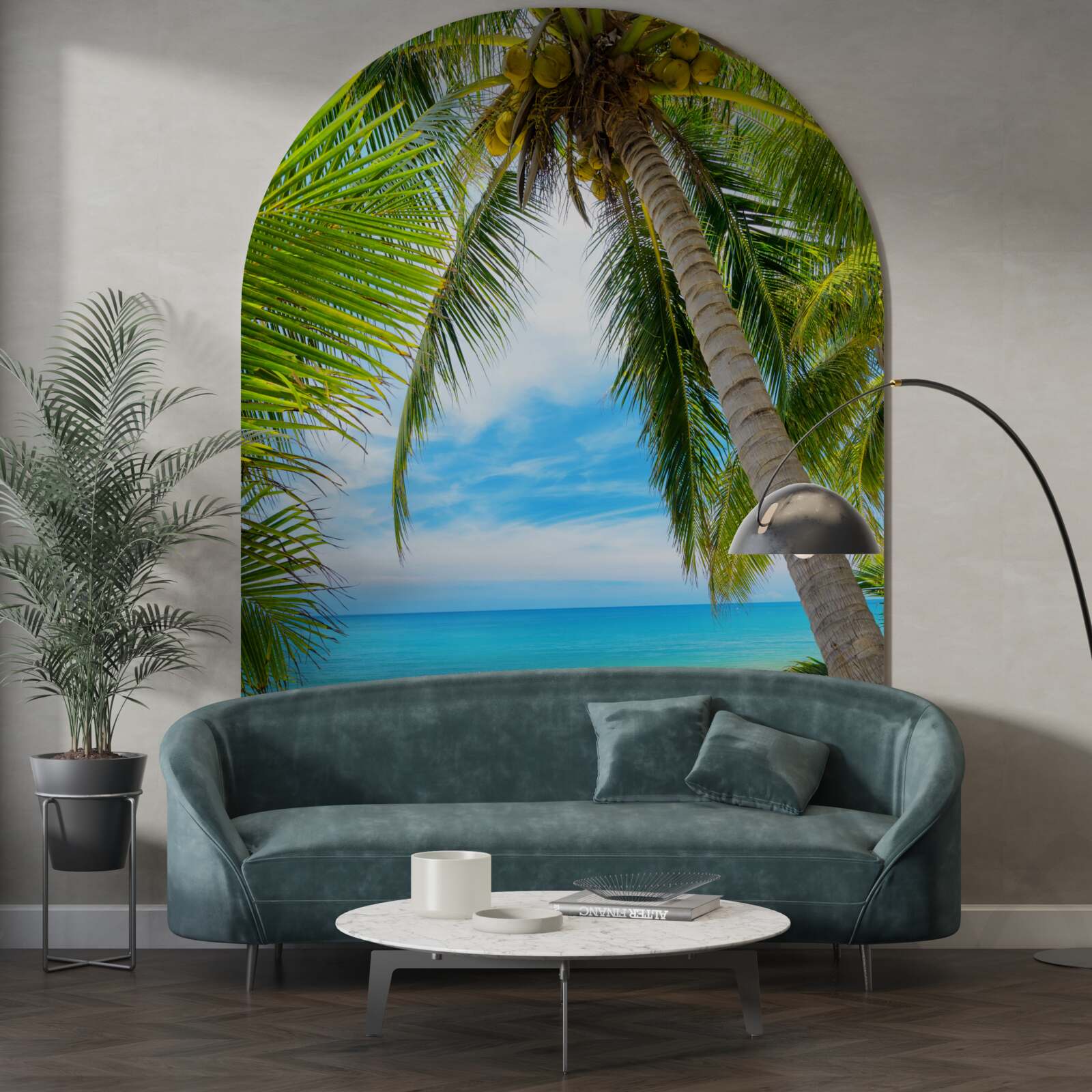 Papier peint bananier sur une côte tropicale