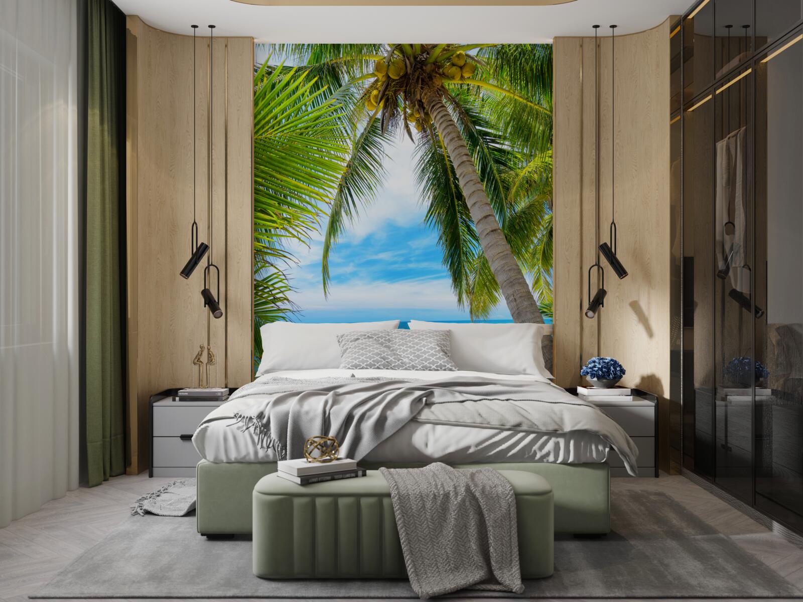 Papier peint bananier sur une côte tropicale