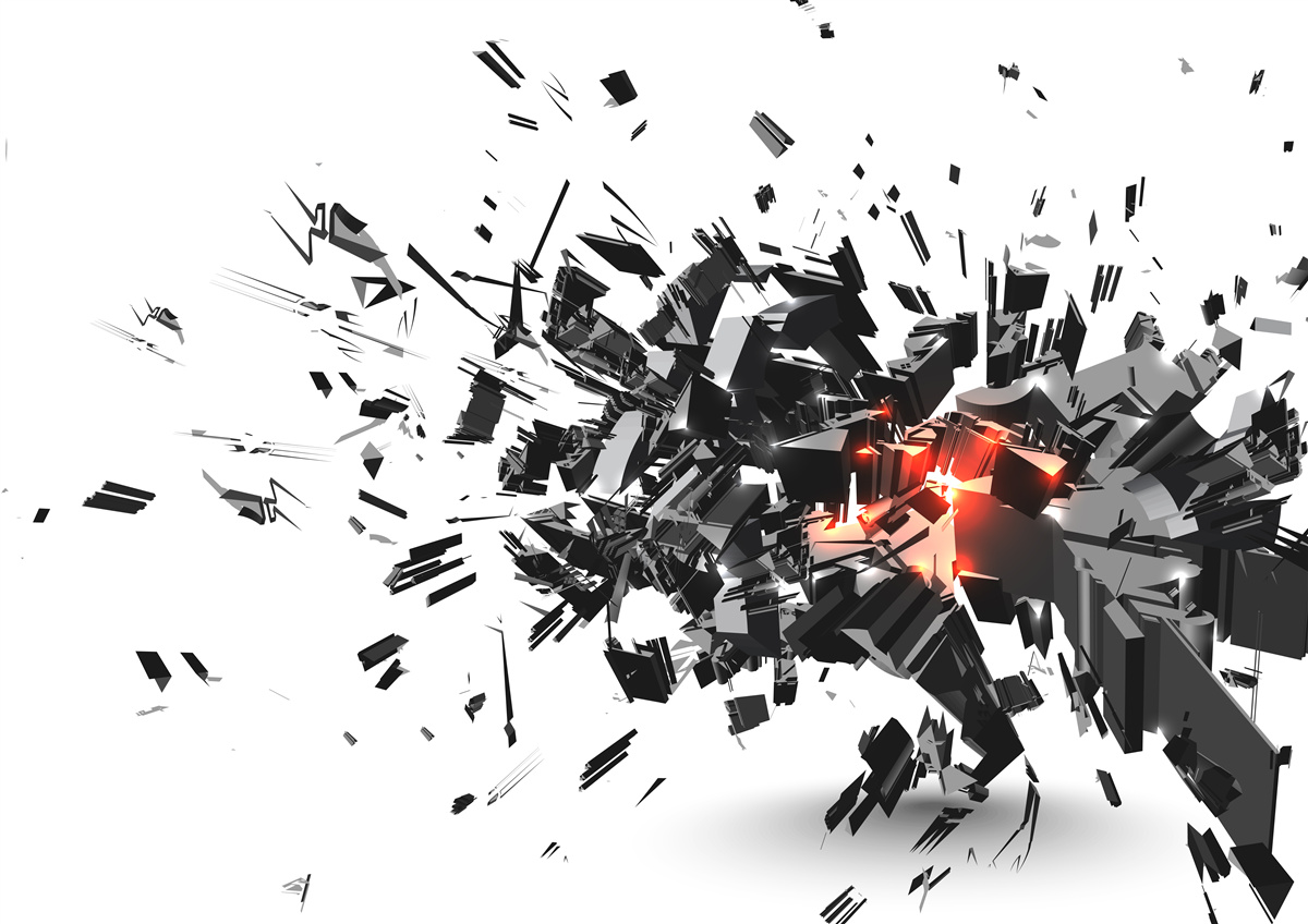 Papier peint une explosion de peinture noire dans une forme abstraite