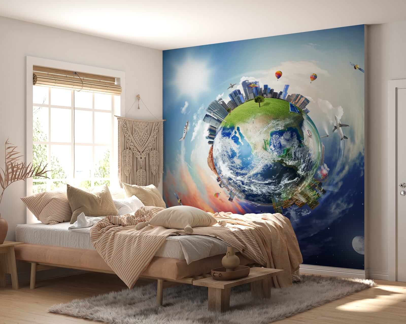 Papier peint les territoires et les implantations sous forme abstraite