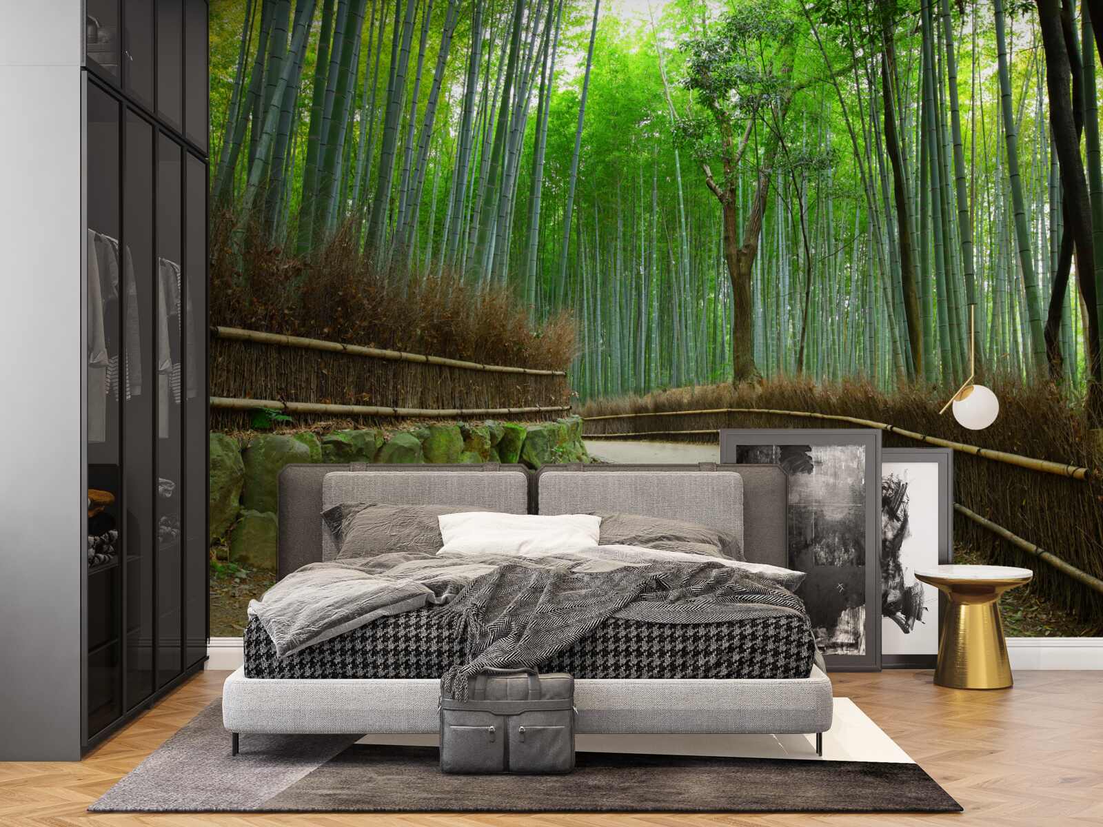 Papier peint chemin dans la bambouseraie