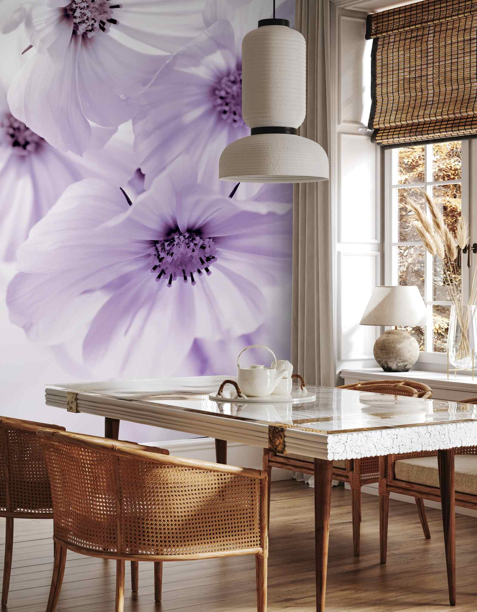 Papier peint gros plan sur des fleurs de lilas aux pétales délicats