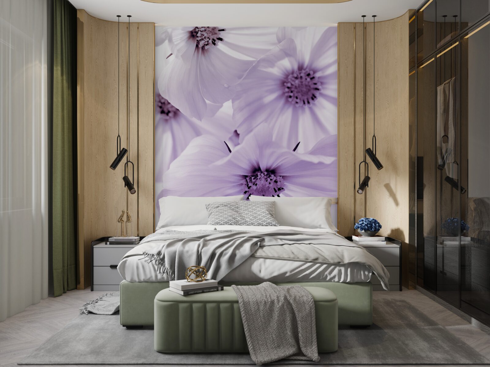 Papier peint gros plan sur des fleurs de lilas aux pétales délicats