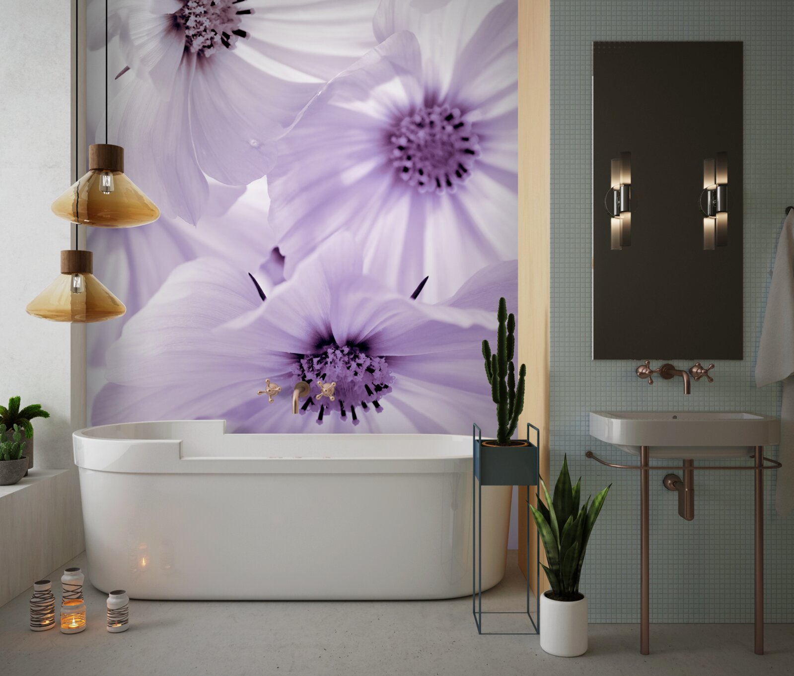 Papier peint gros plan sur des fleurs de lilas aux pétales délicats