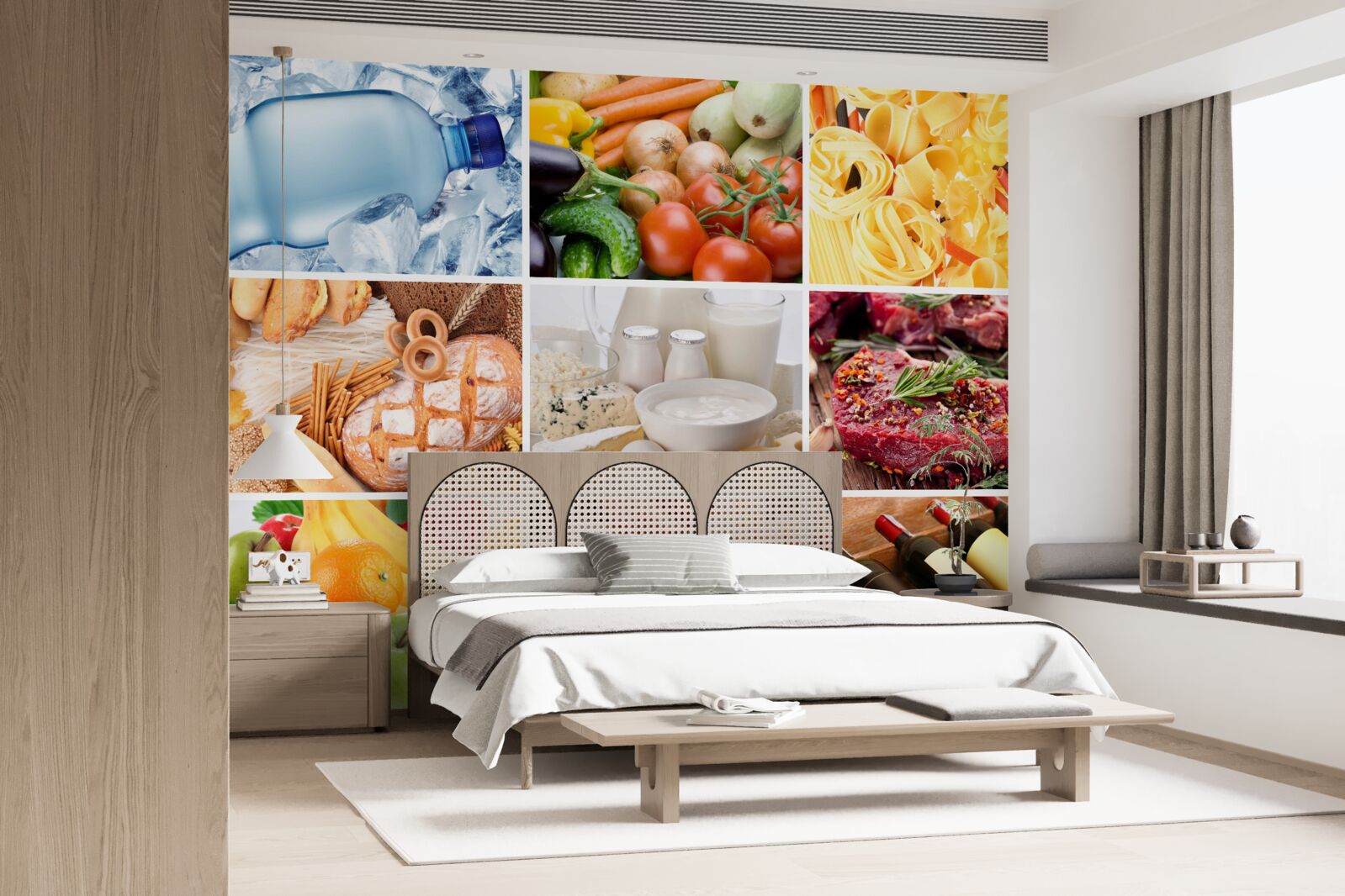 Papier peint une gamme de produits alimentaires différents