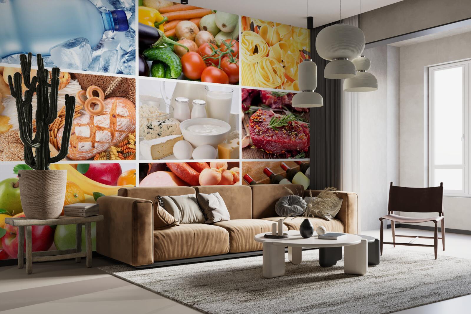 Papier peint une gamme de produits alimentaires différents