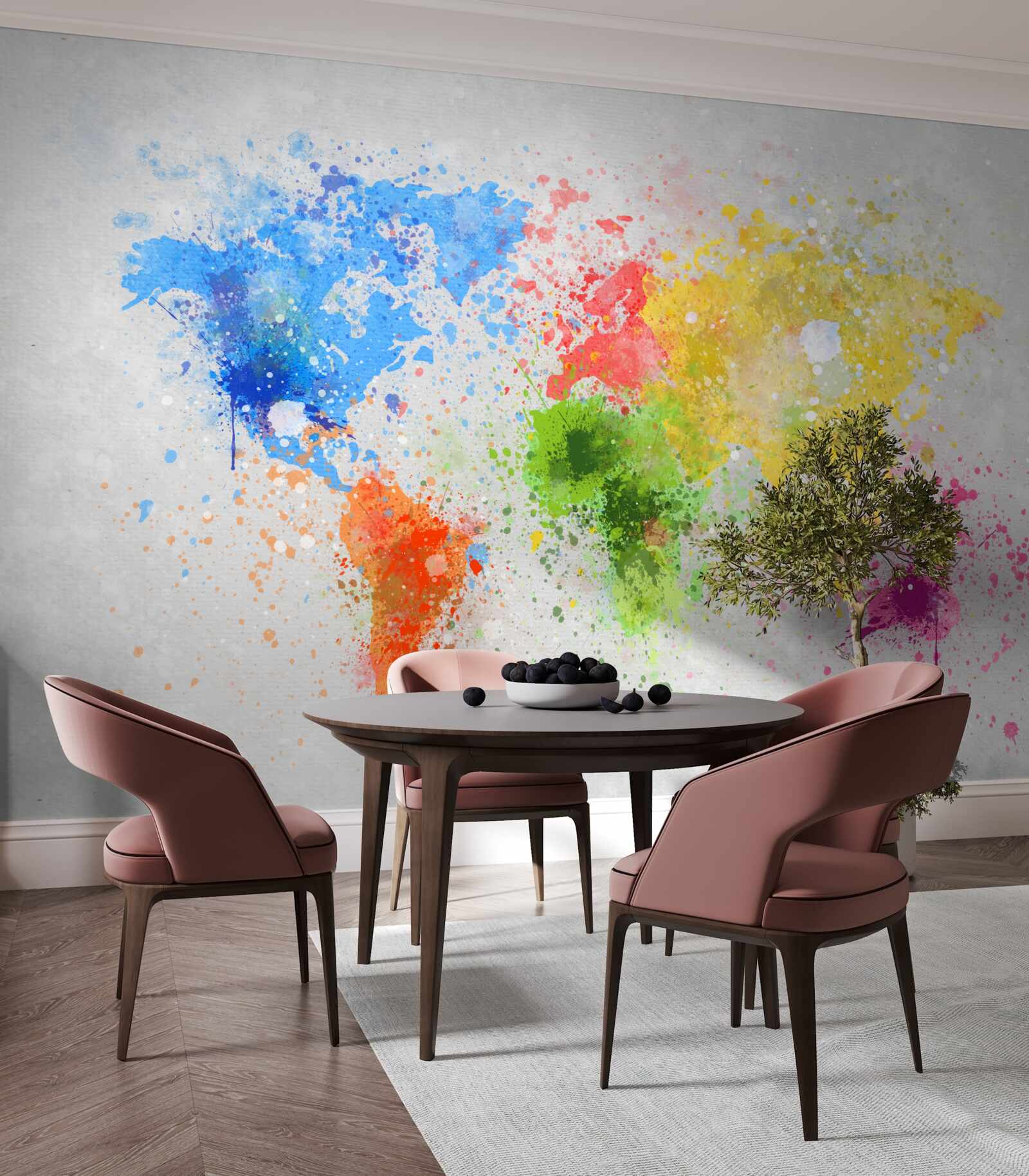 Papier peint image de la carte en couleurs riches et variées