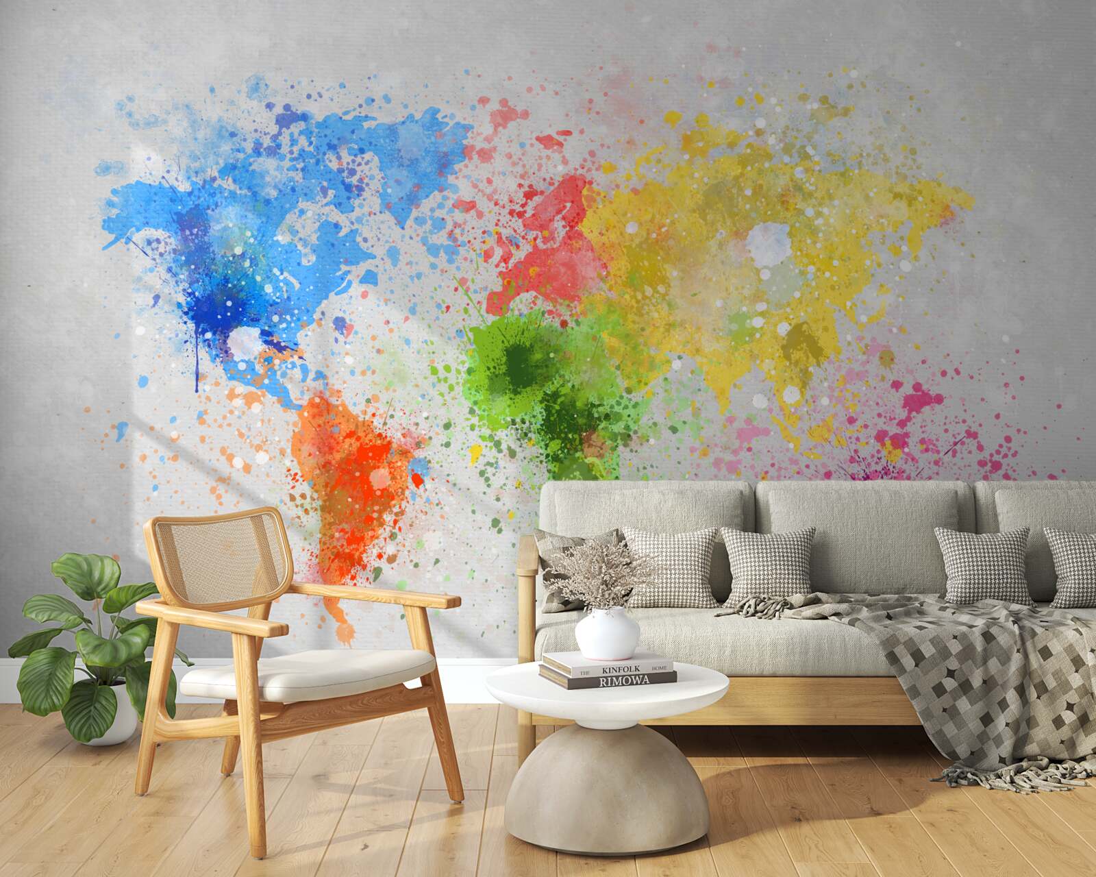 Papier peint image de la carte en couleurs riches et variées