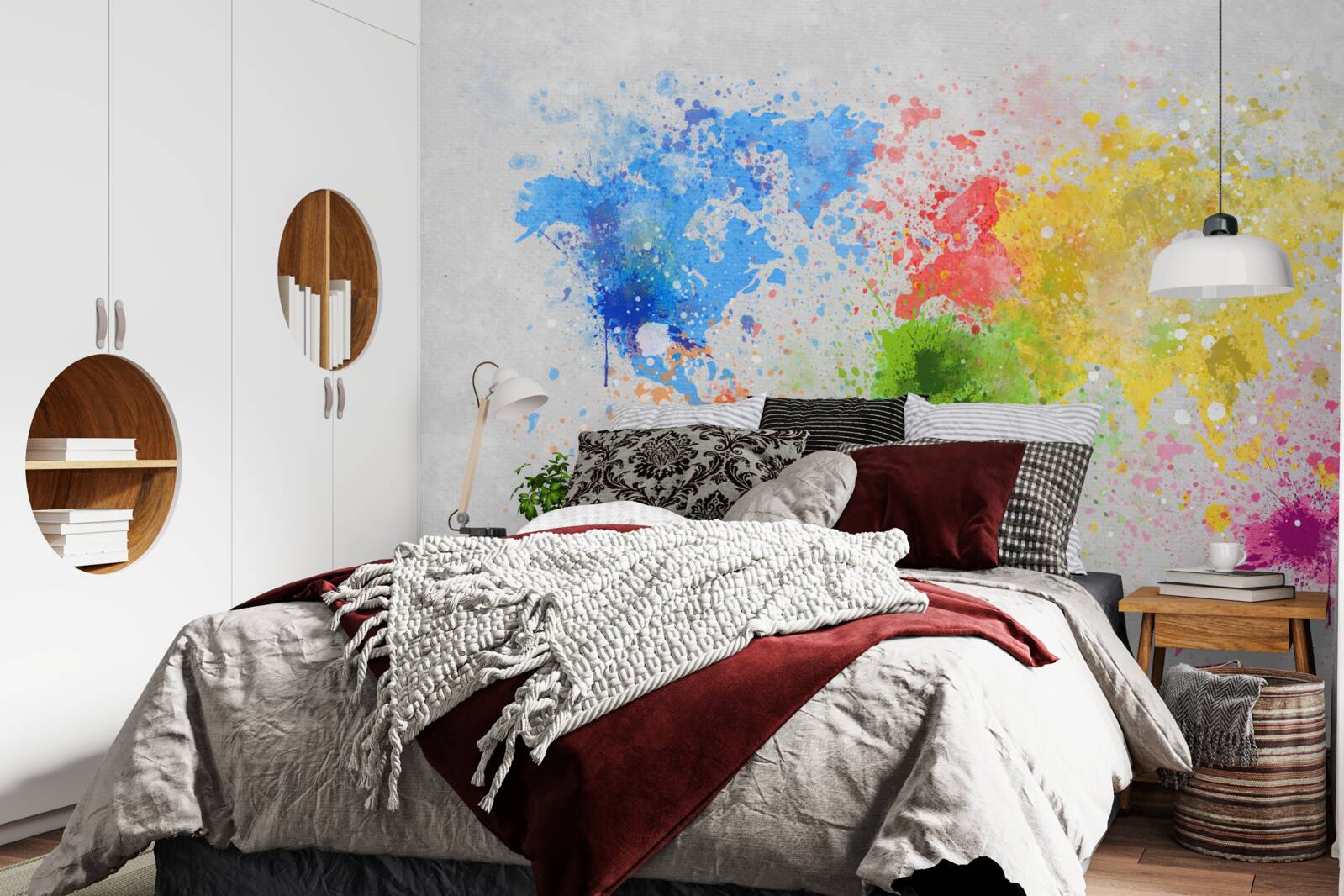 Papier peint image de la carte en couleurs riches et variées