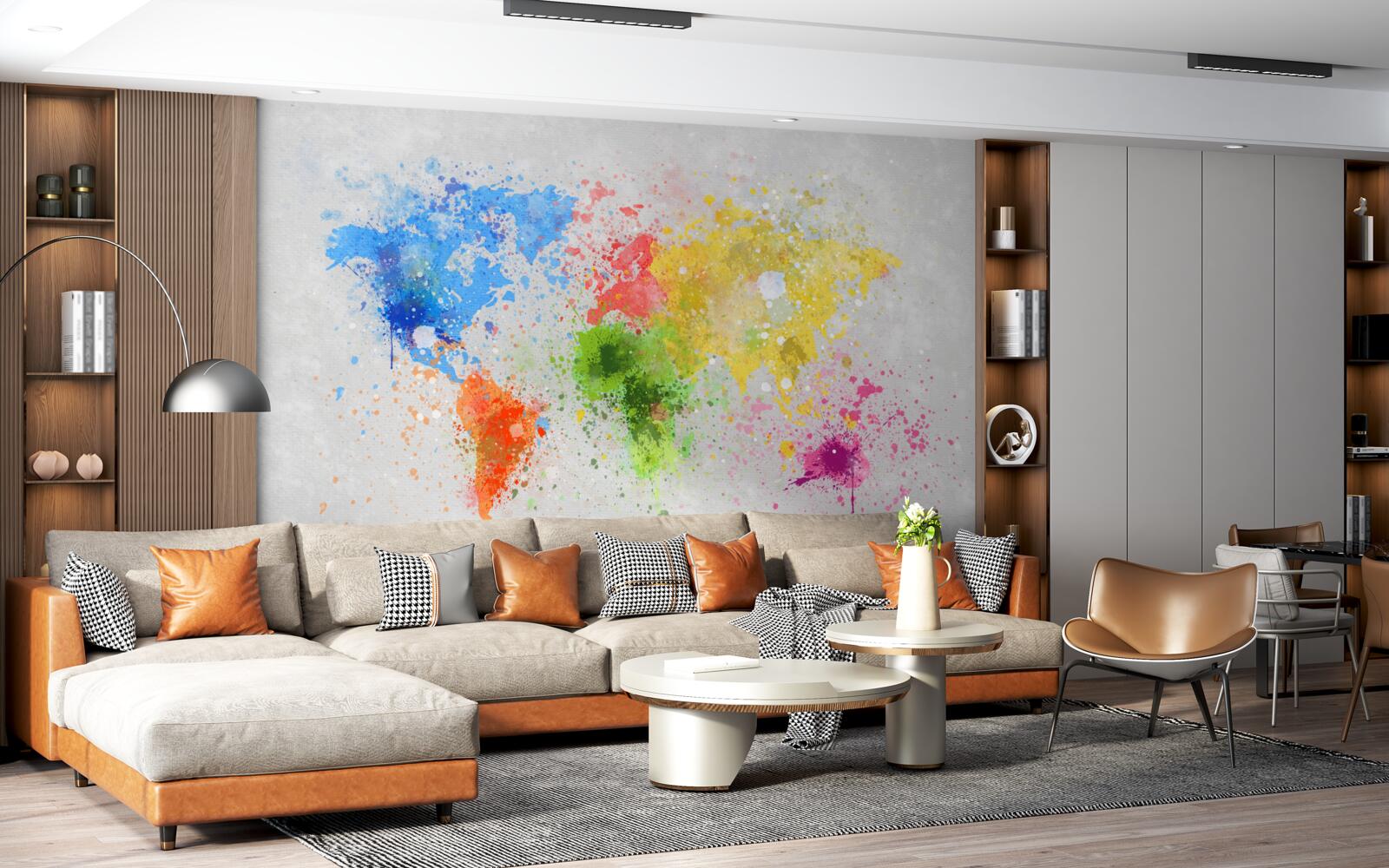 Papier peint image de la carte en couleurs riches et variées