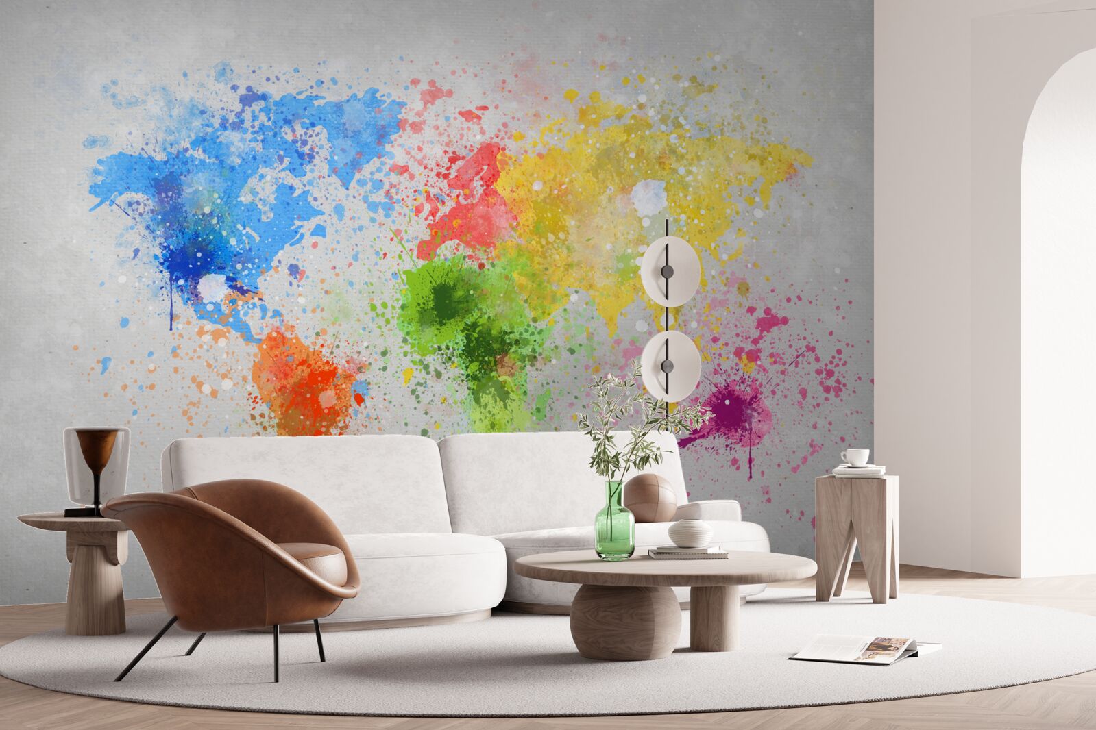 Papier peint image de la carte en couleurs riches et variées