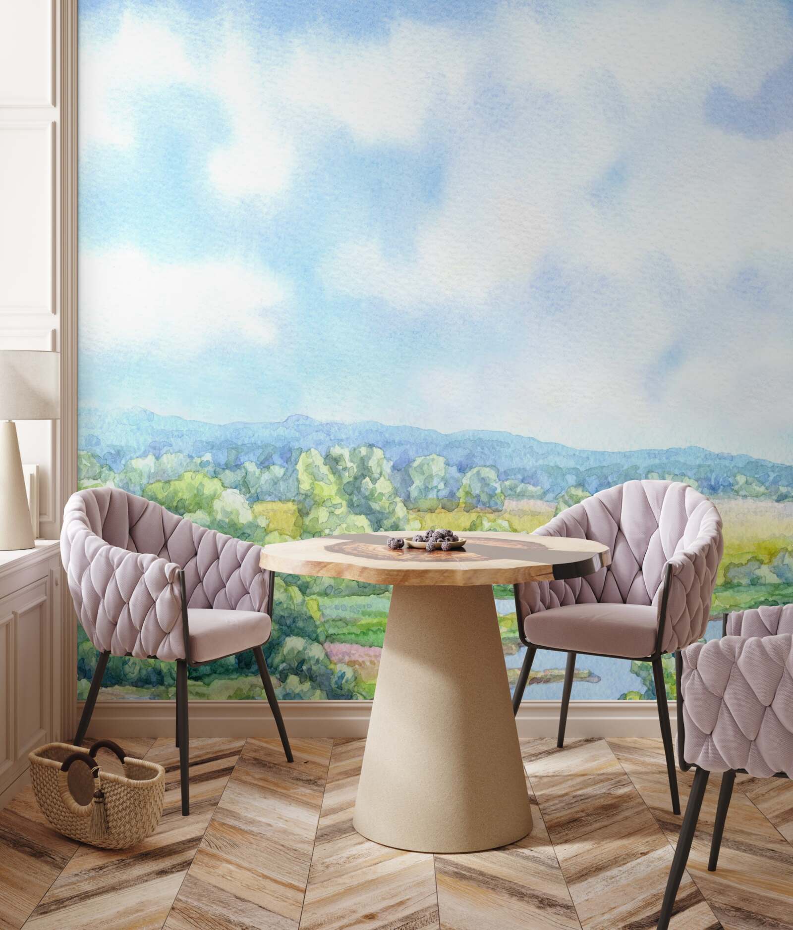 Papier peint une journée ensoleillée dans une prairie pleine de plantes à fleurs