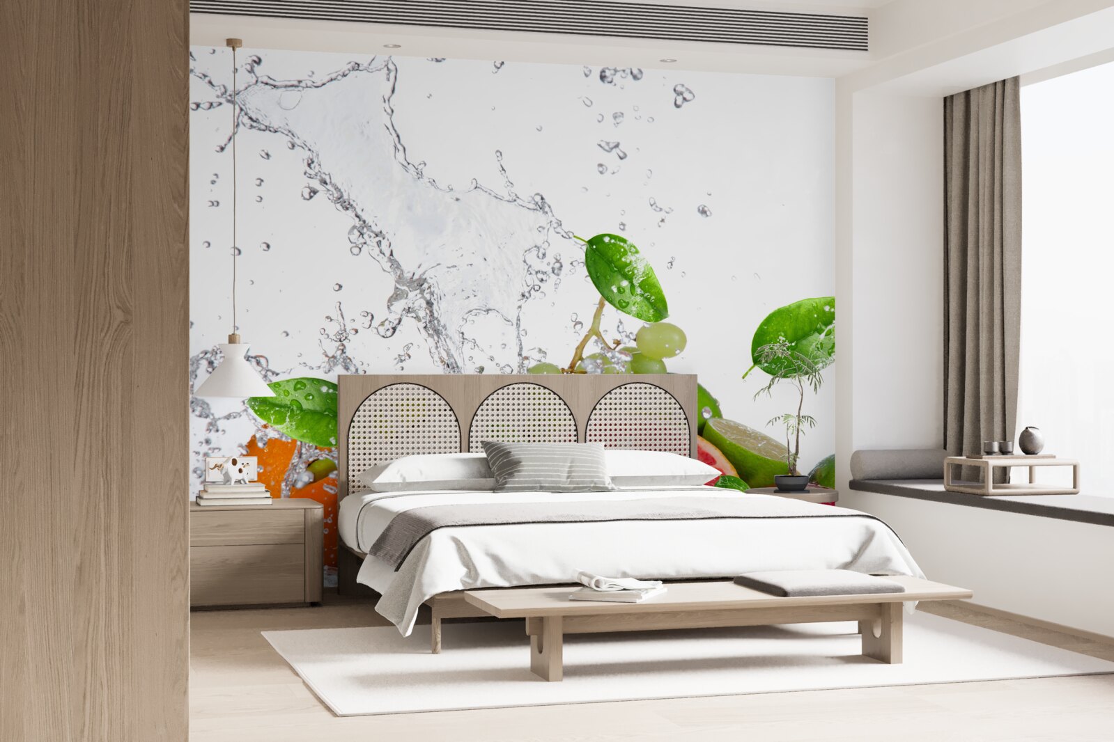 Papier peint fruits de saison et eau de coco