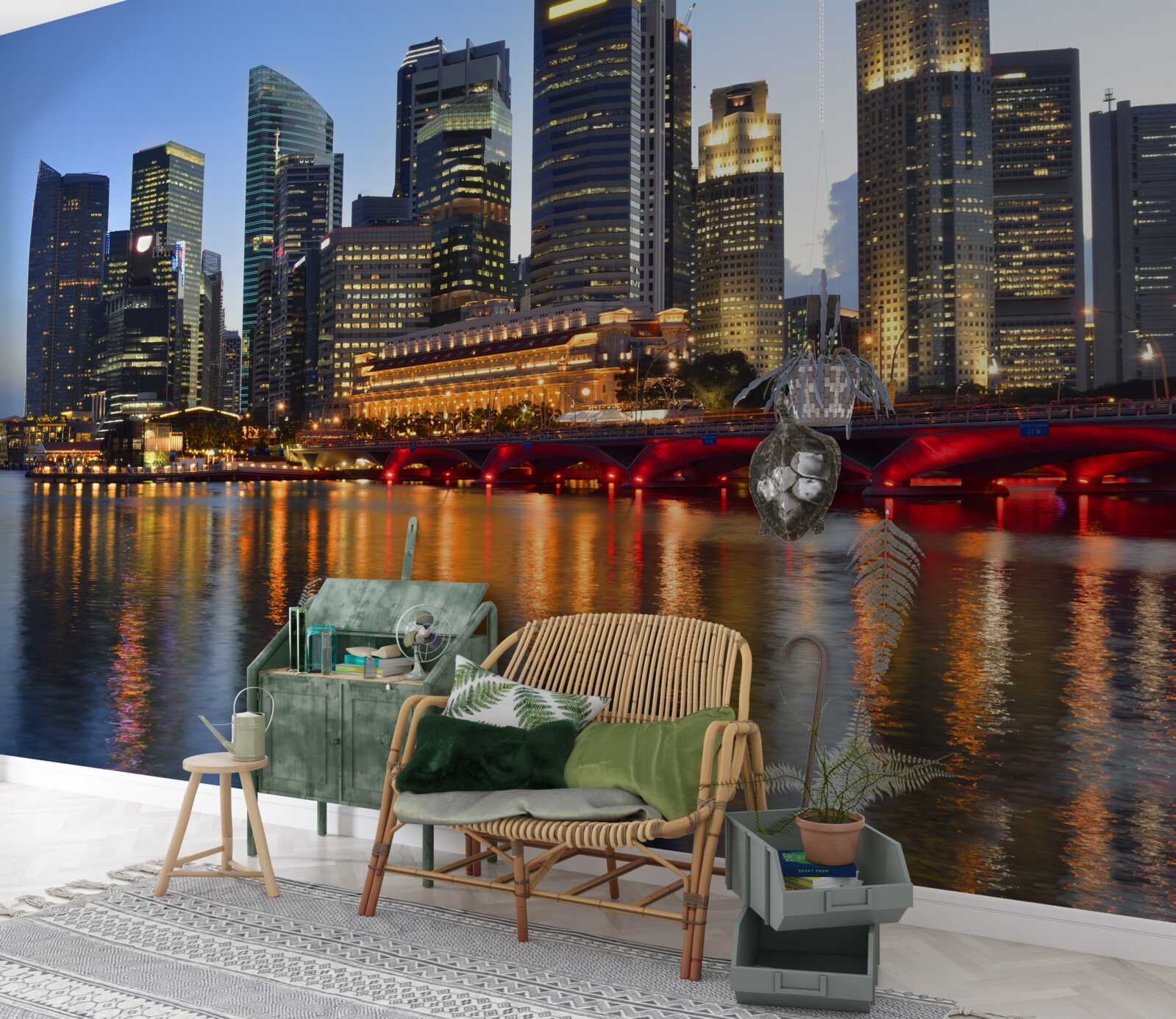 Papier peint les lumières du soir d'une grande ville