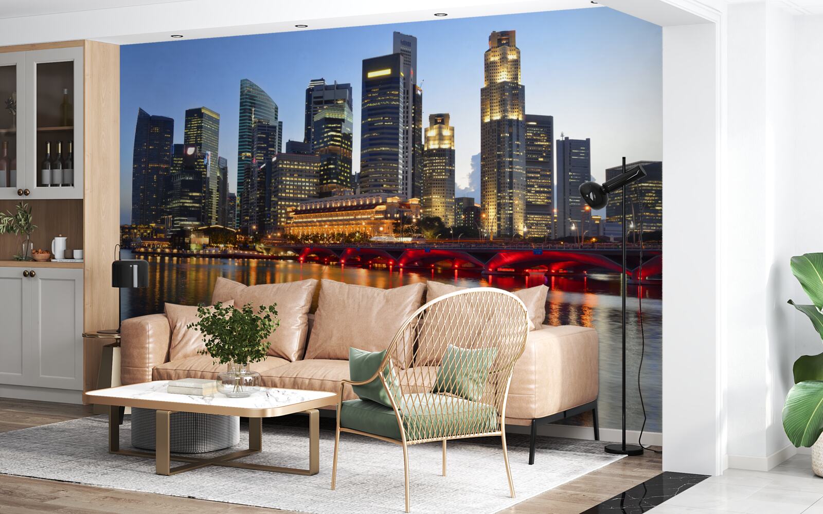 Papier peint les lumières du soir d'une grande ville