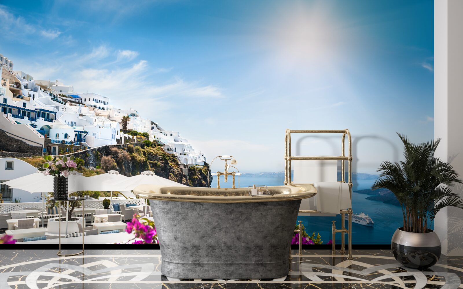 Papier peint le soleil radieux de la grece