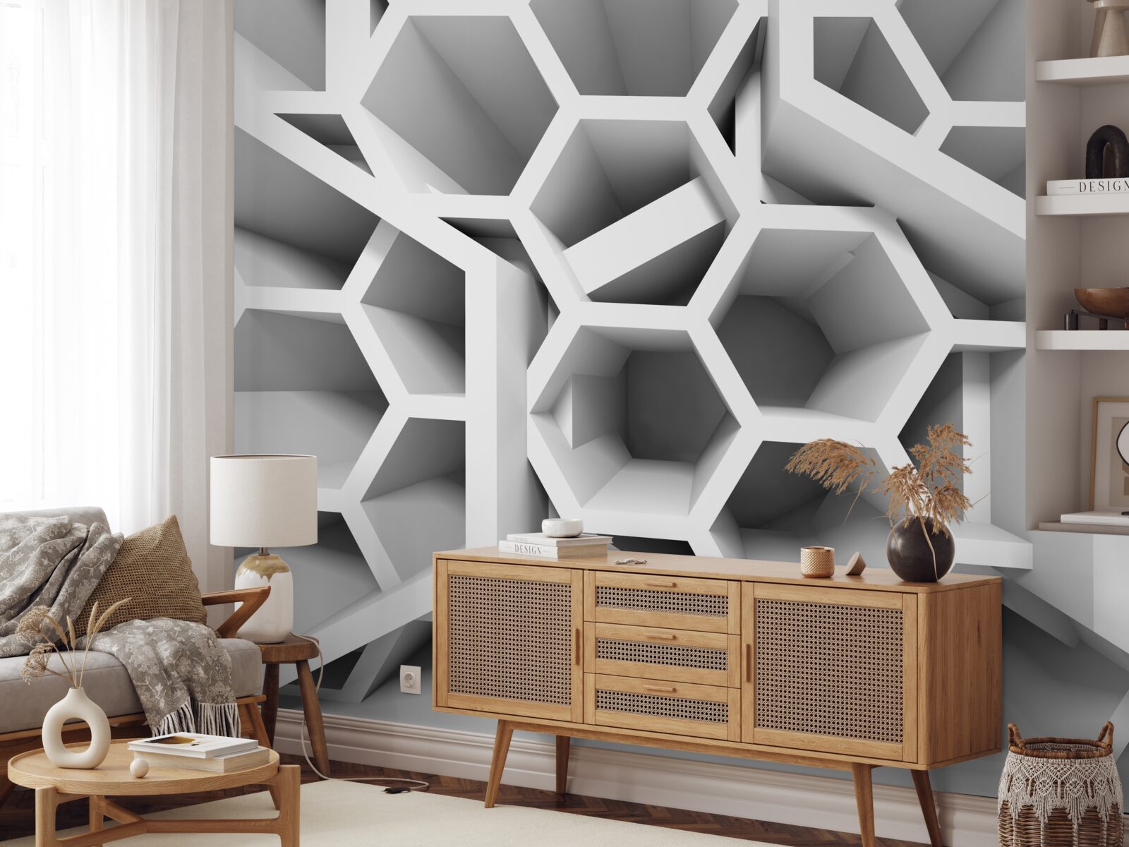 Papier peint structures rectangulaires creuses