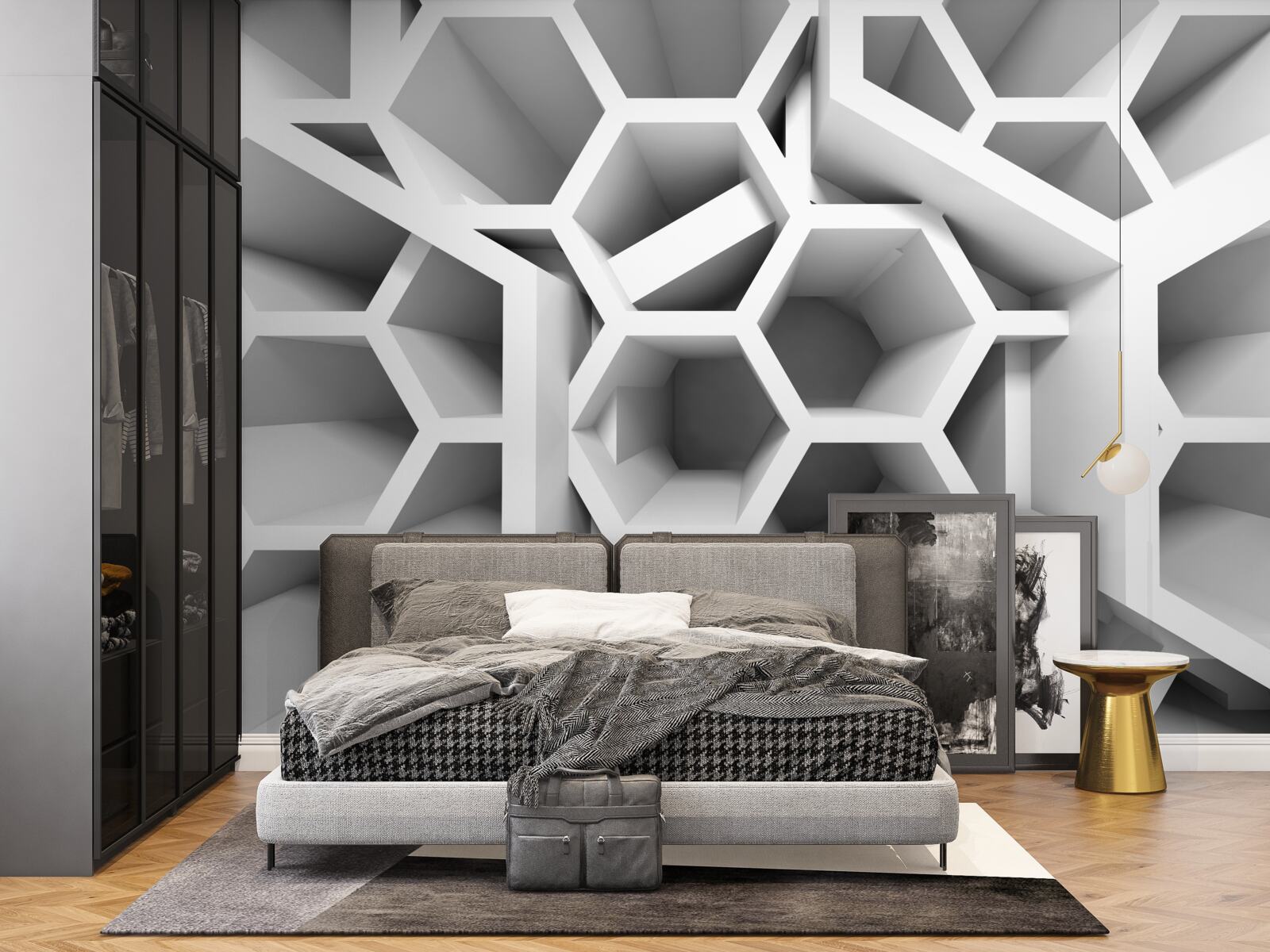 Papier peint structures rectangulaires creuses