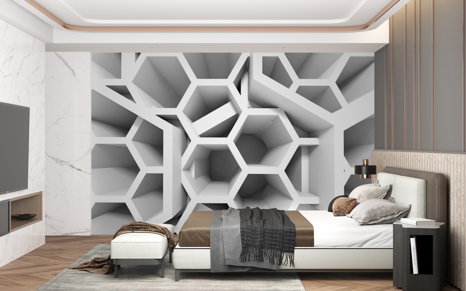 Papier peint structures rectangulaires creuses