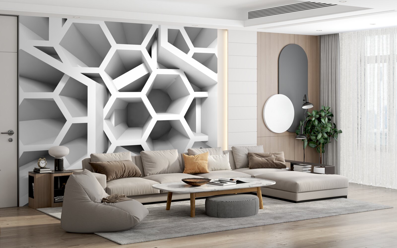 Papier peint structures rectangulaires creuses