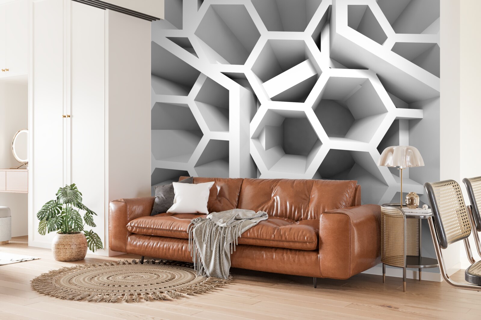 Papier peint structures rectangulaires creuses