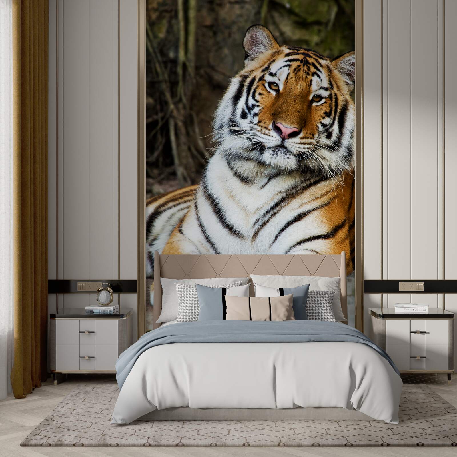 Papier peint grand tigre en vacances