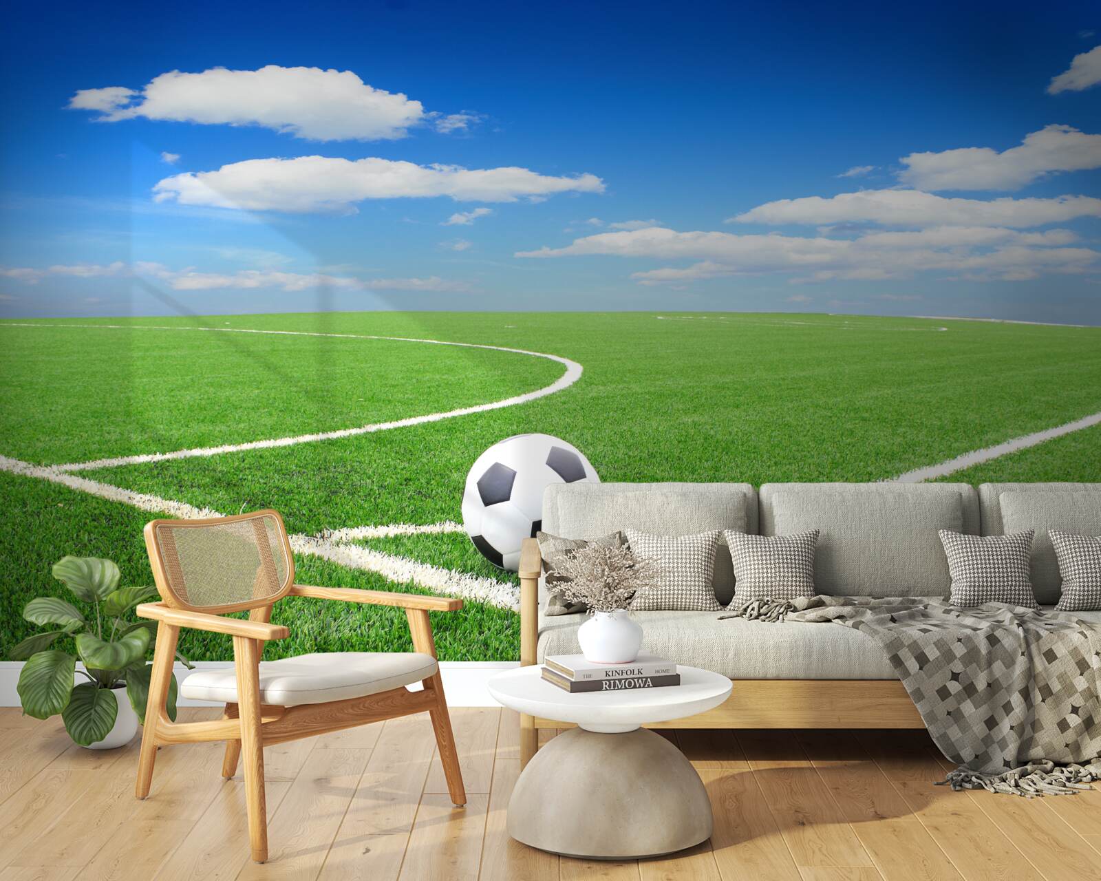 Papier peint le ballon est dans le coin du terrain