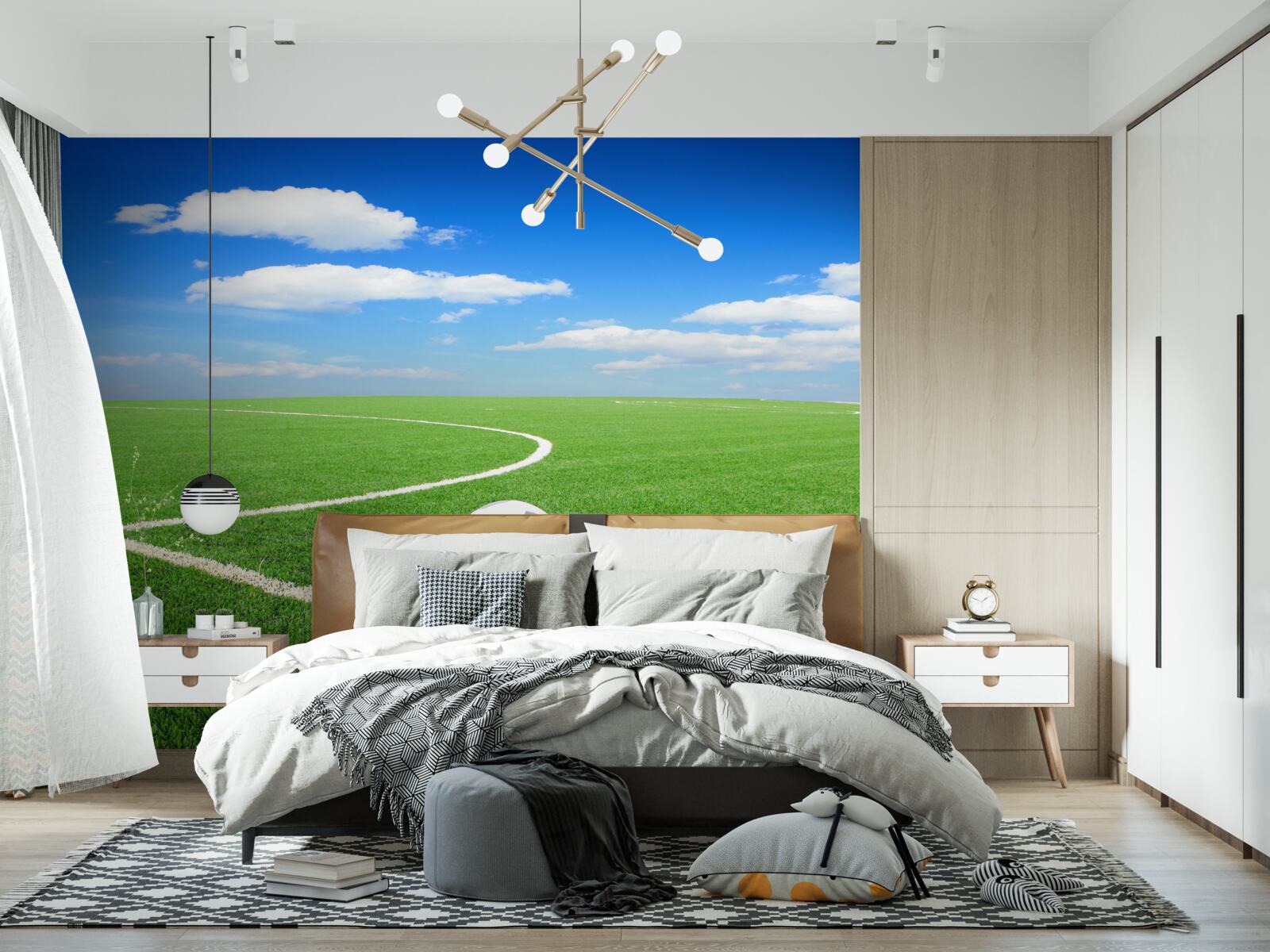 Papier peint le ballon est dans le coin du terrain