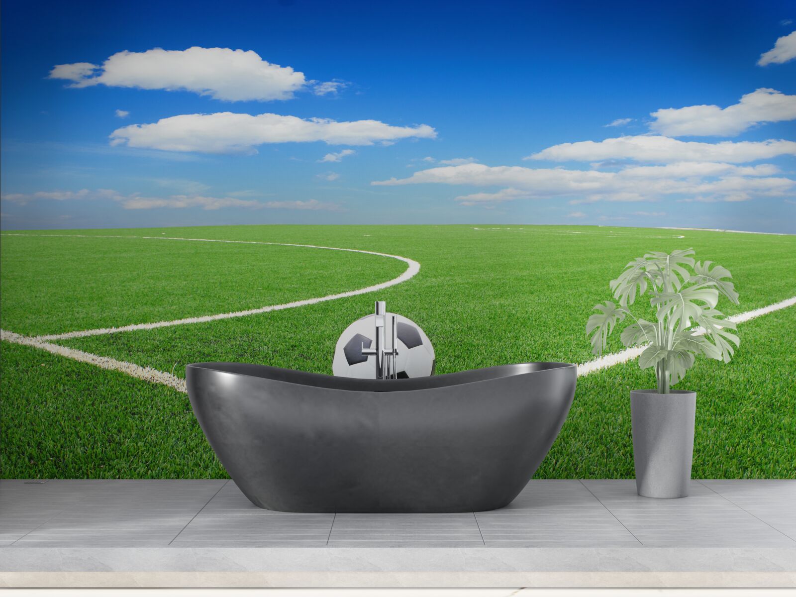 Papier peint le ballon est dans le coin du terrain