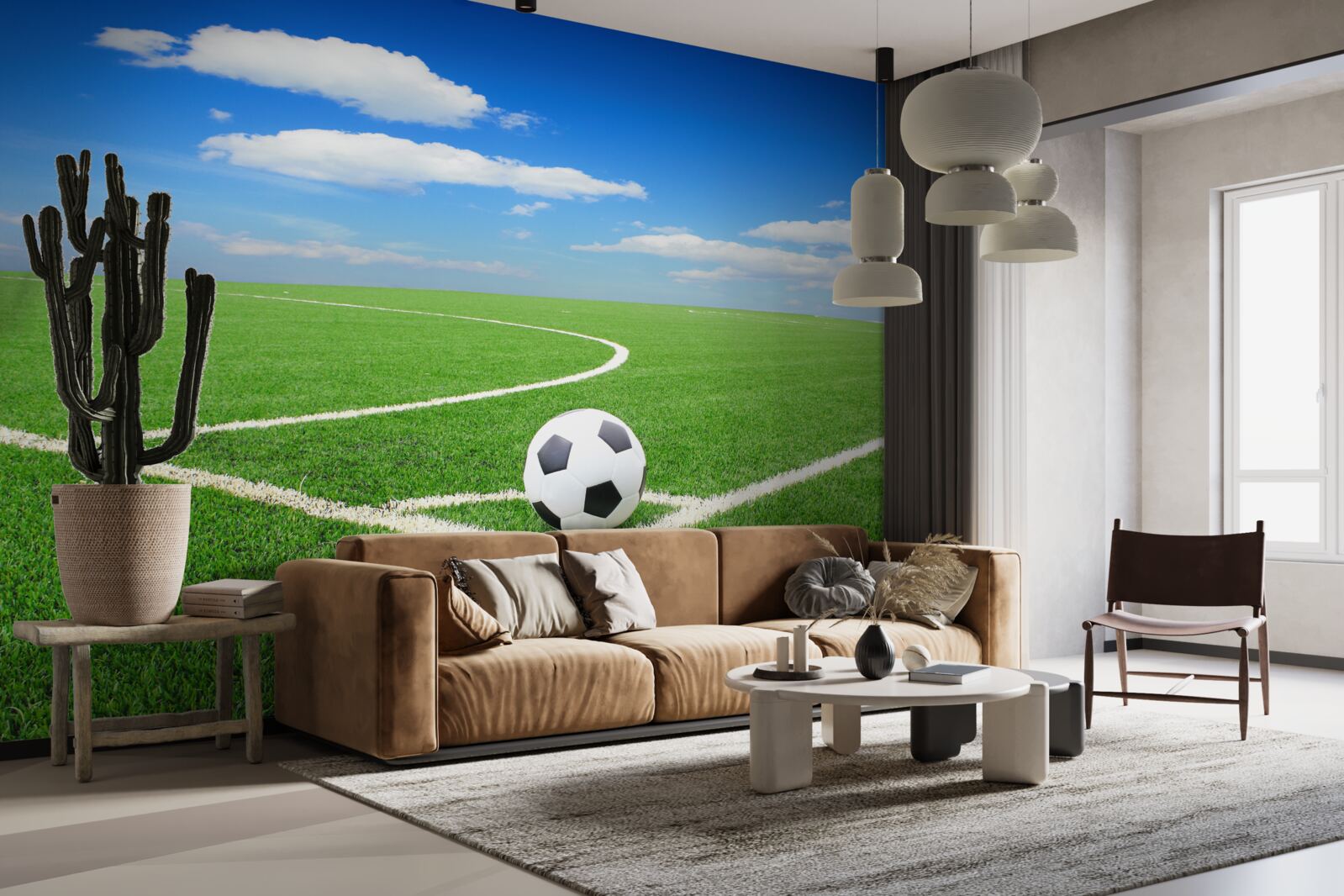 Papier peint le ballon est dans le coin du terrain