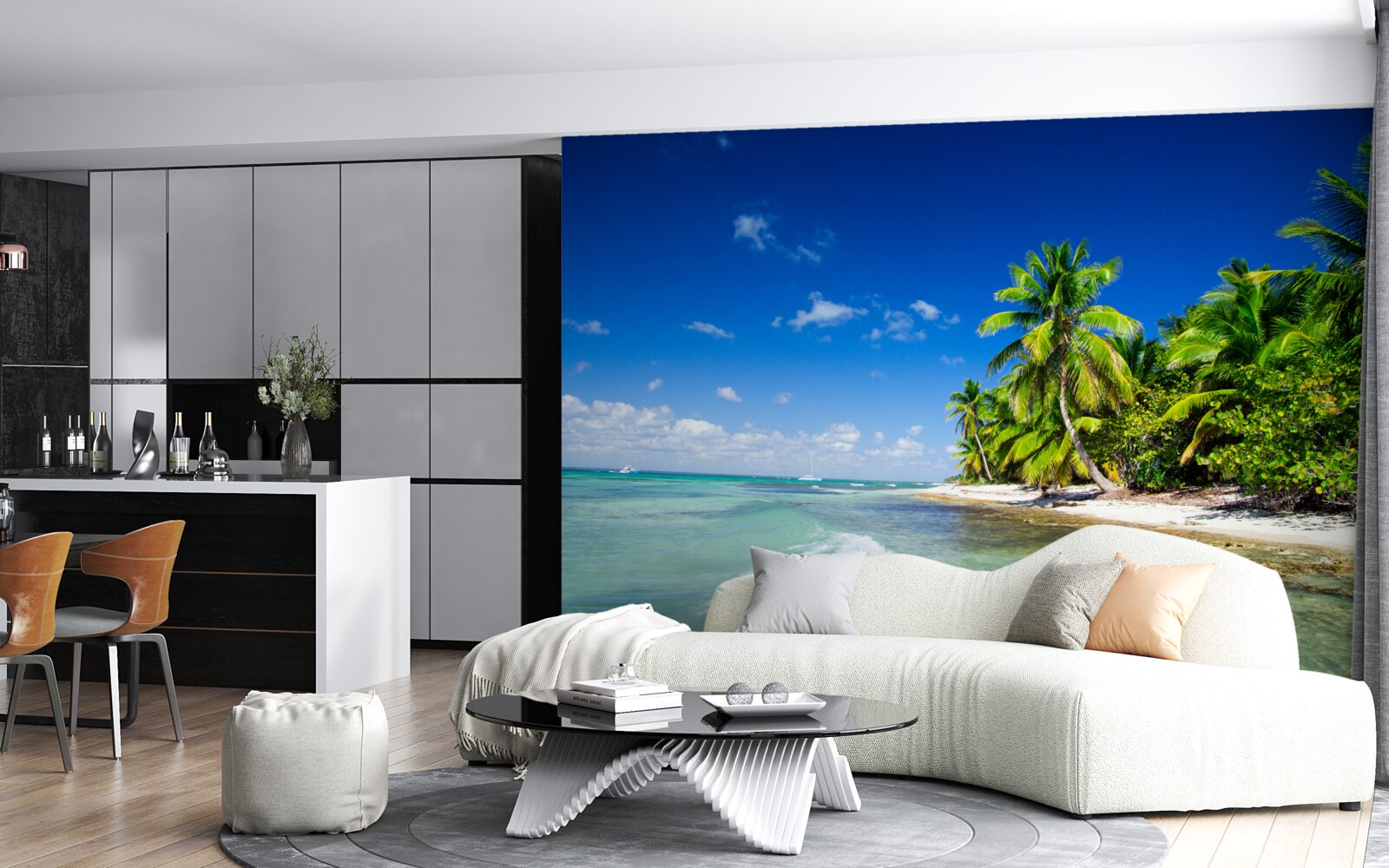 Papier peint vagues sur une côte tropicale