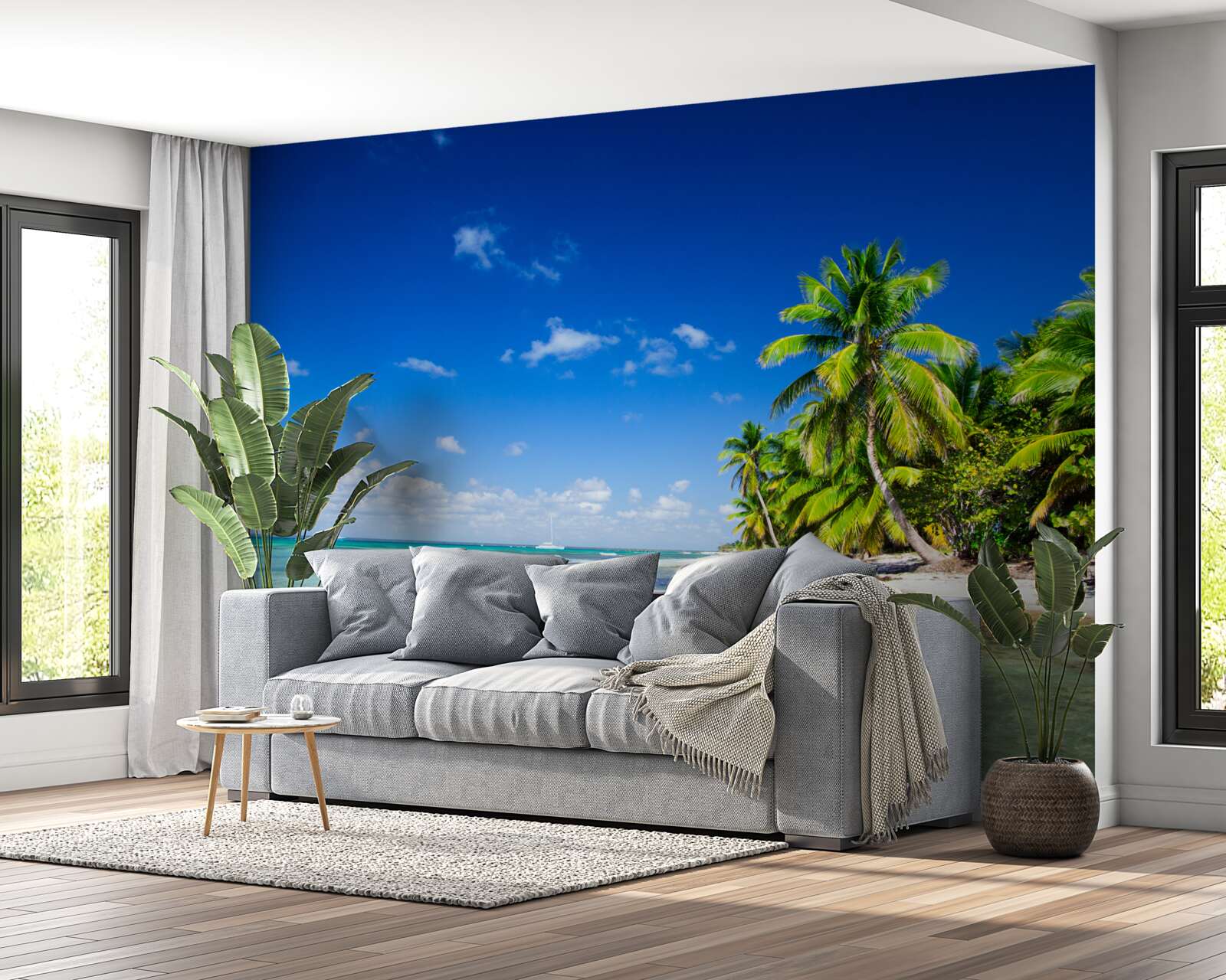 Papier peint vagues sur une côte tropicale