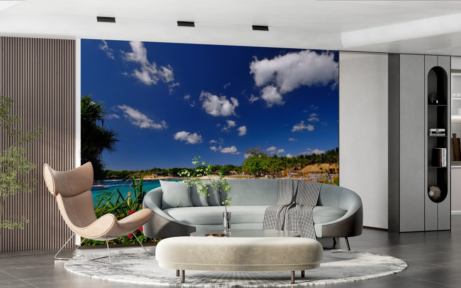 Papier peint côte estivale paisible de l'île