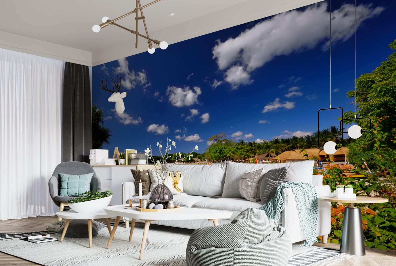 Papier peint côte estivale paisible de l'île