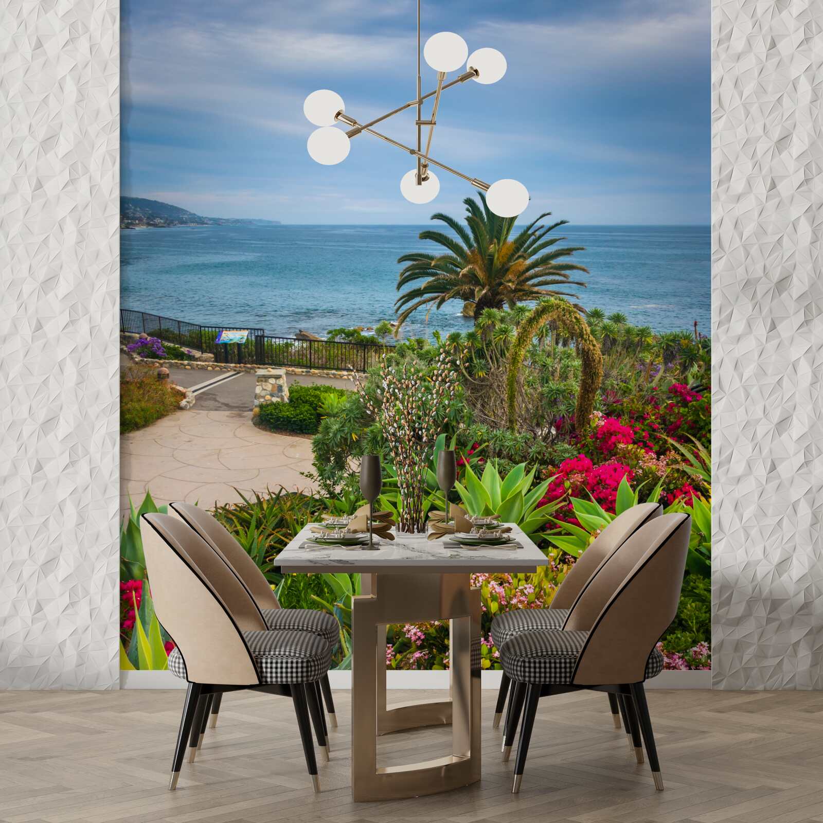 Papier peint la verdure pousse près du bord de l'océan