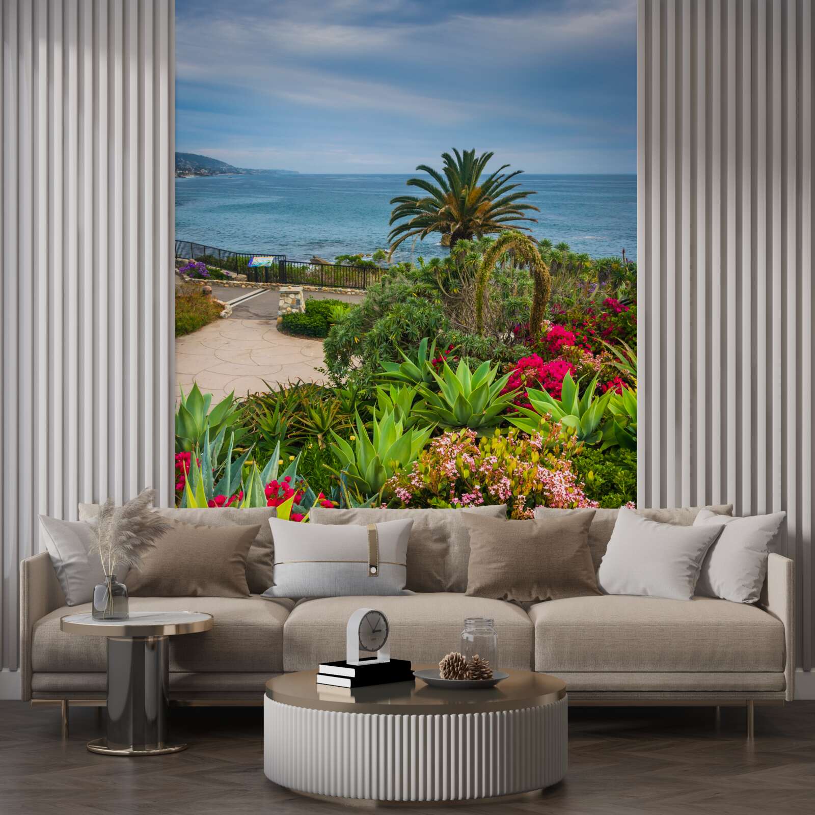 Papier peint la verdure pousse près du bord de l'océan