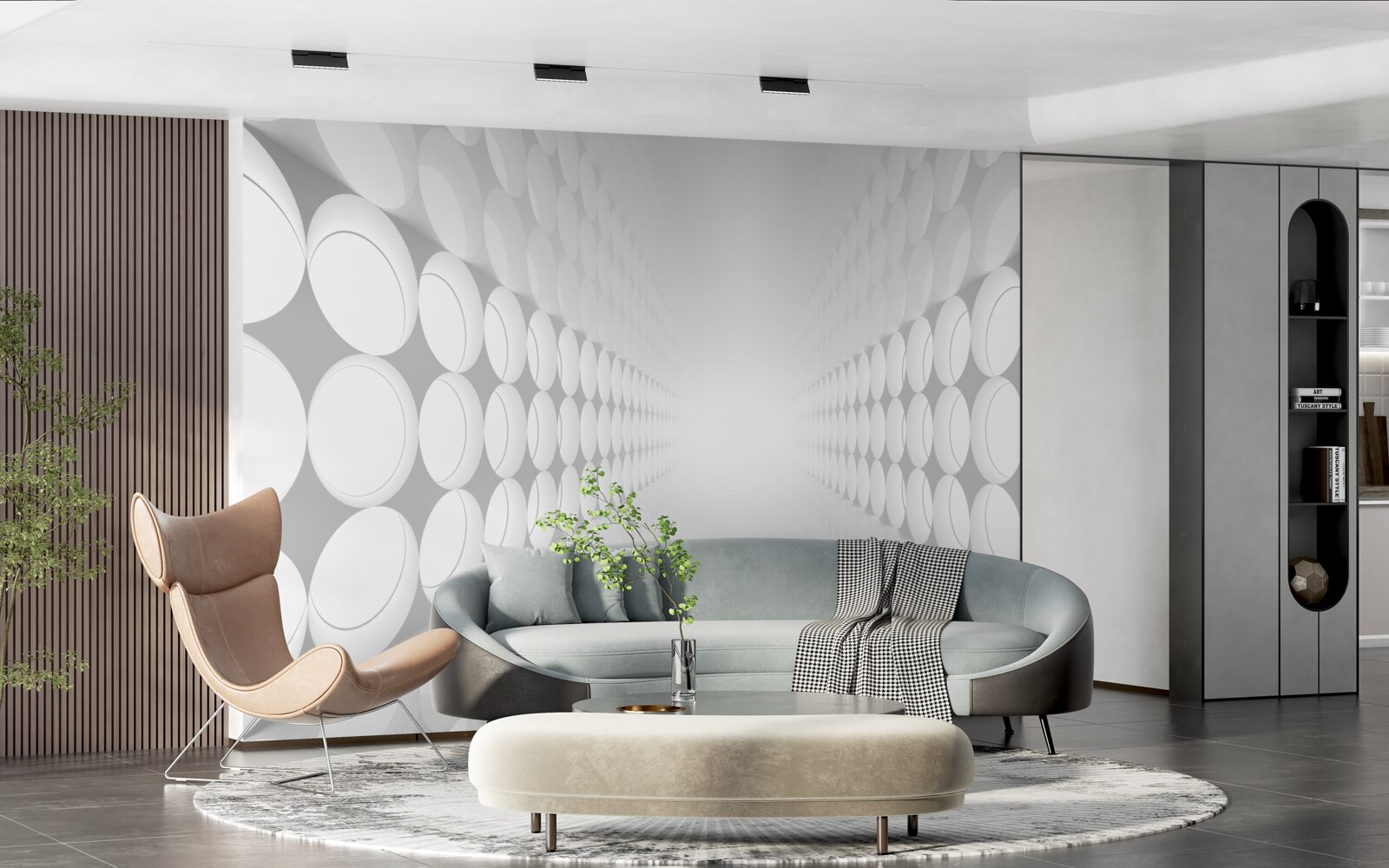 Papier peint couloir abstrait très éclairé