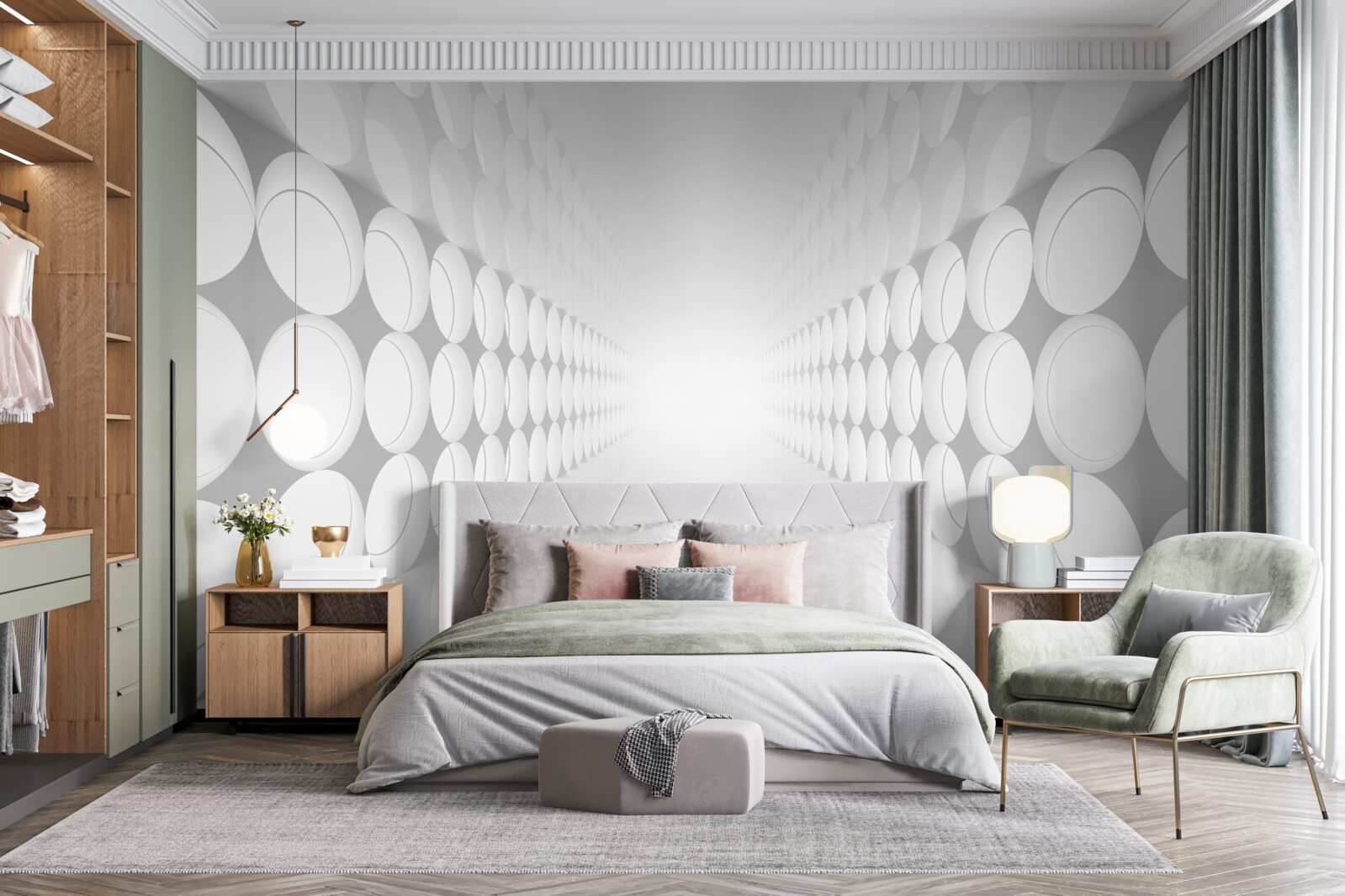 Papier peint couloir abstrait très éclairé