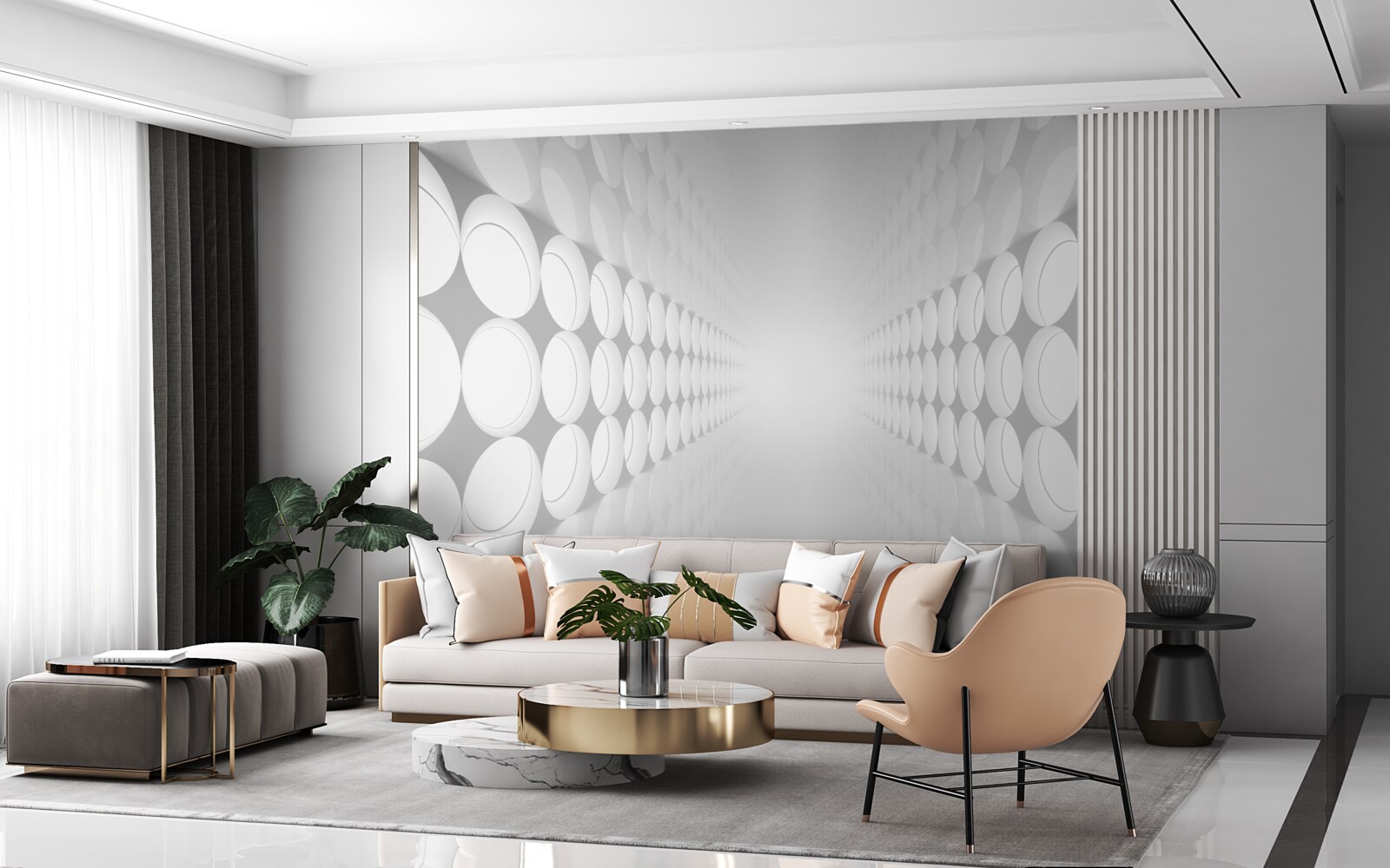 Papier peint couloir abstrait très éclairé