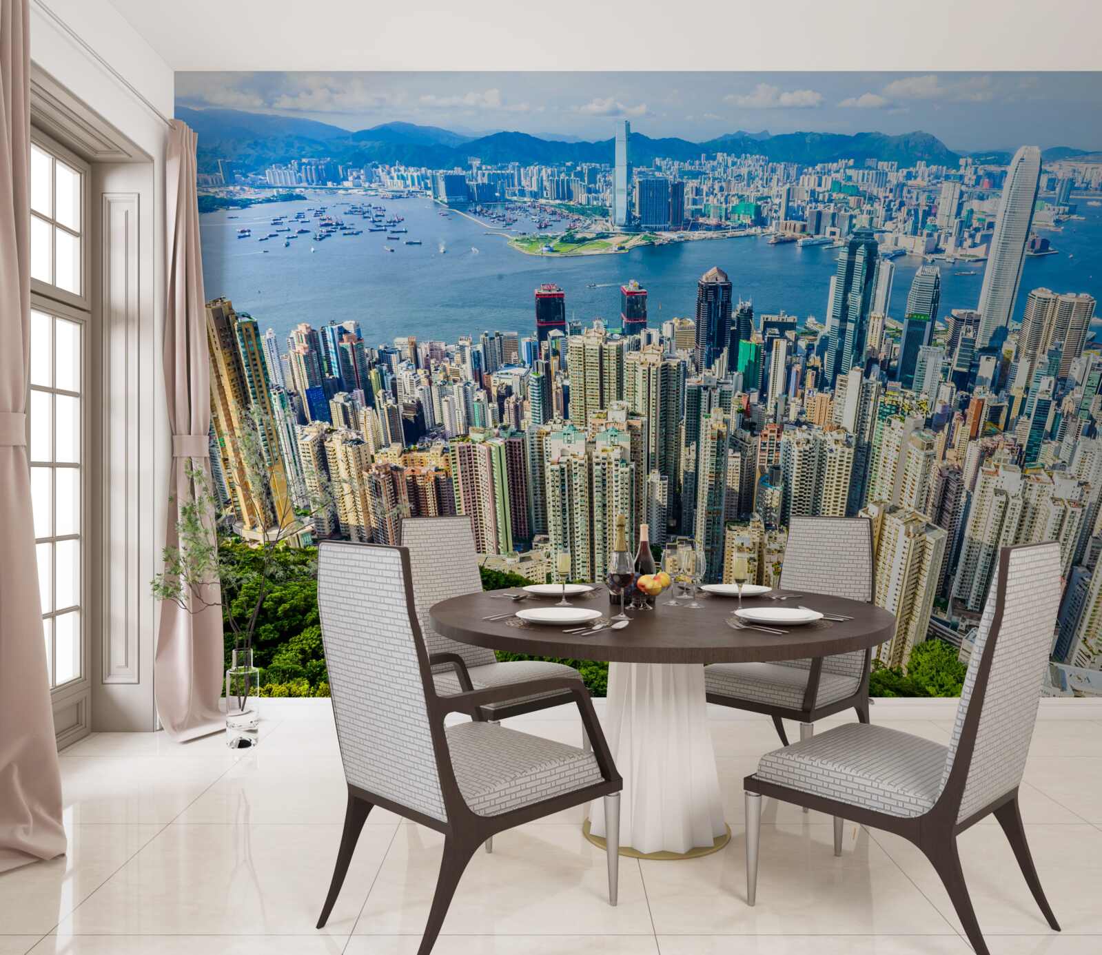 Papier peint Les gratte-ciel de Shanghai un jour d'été