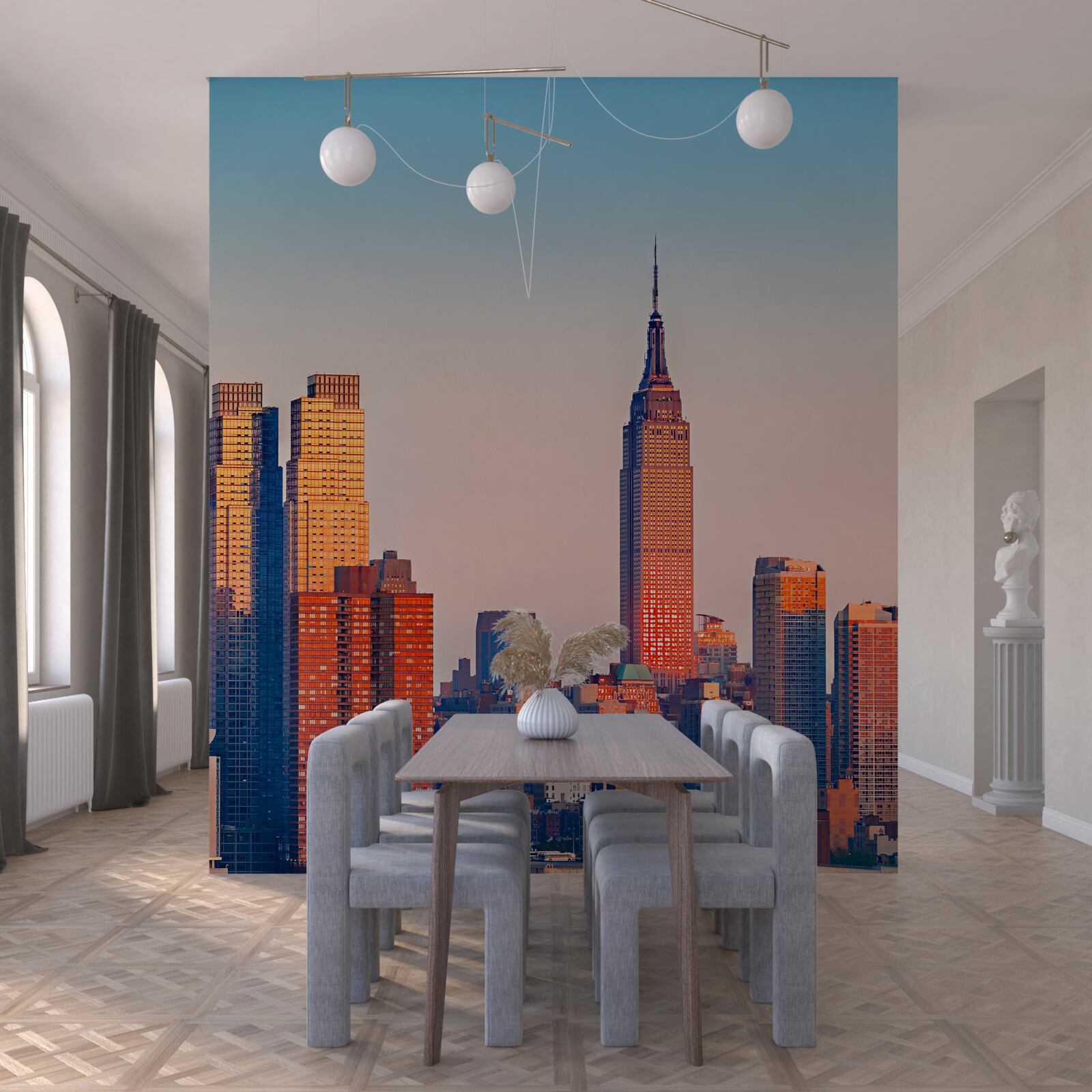 Papier peint le soleil se couche sur new york